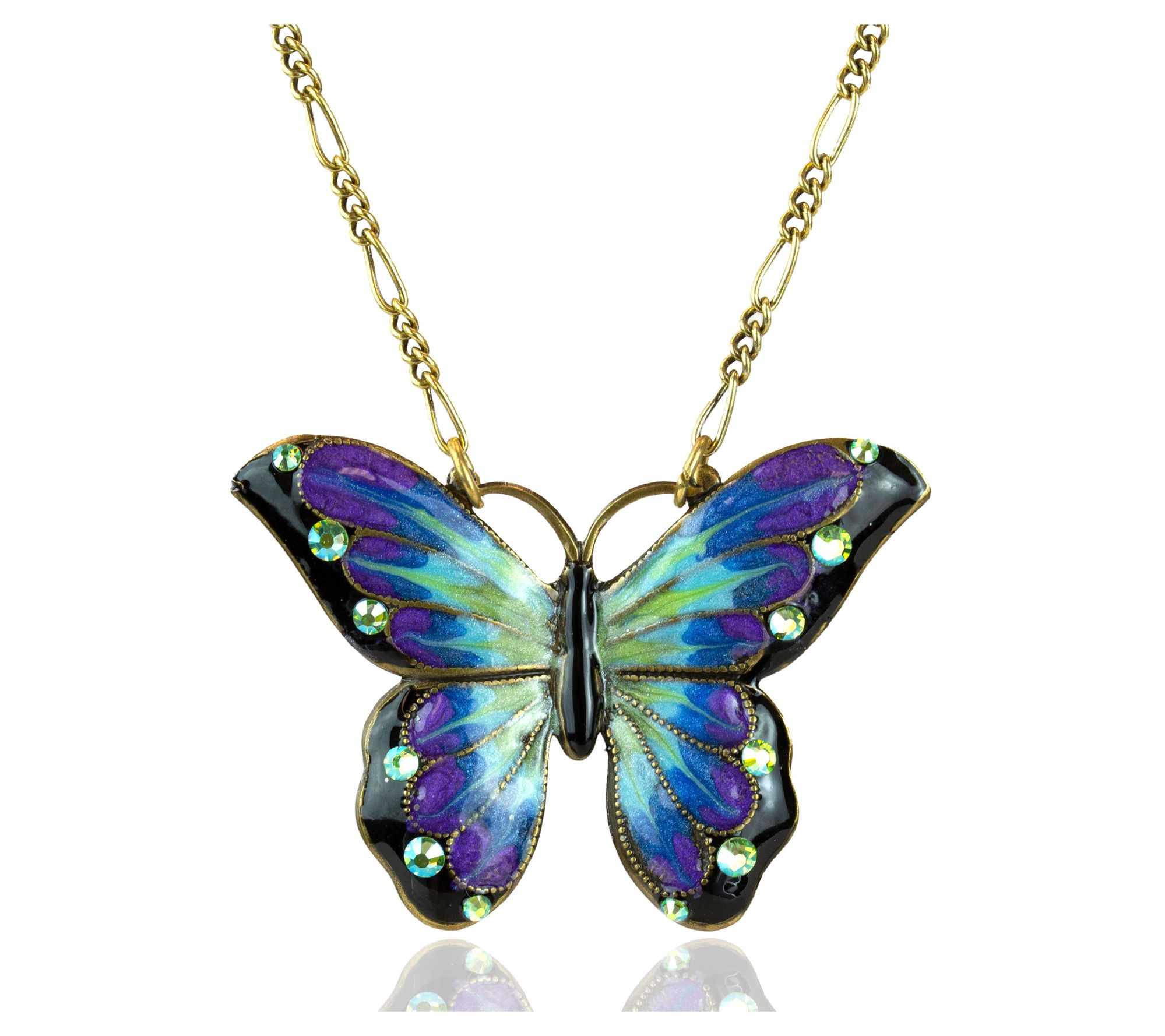 Anne Koplik Violetta Enamel & Crystal ButterflyNecklace