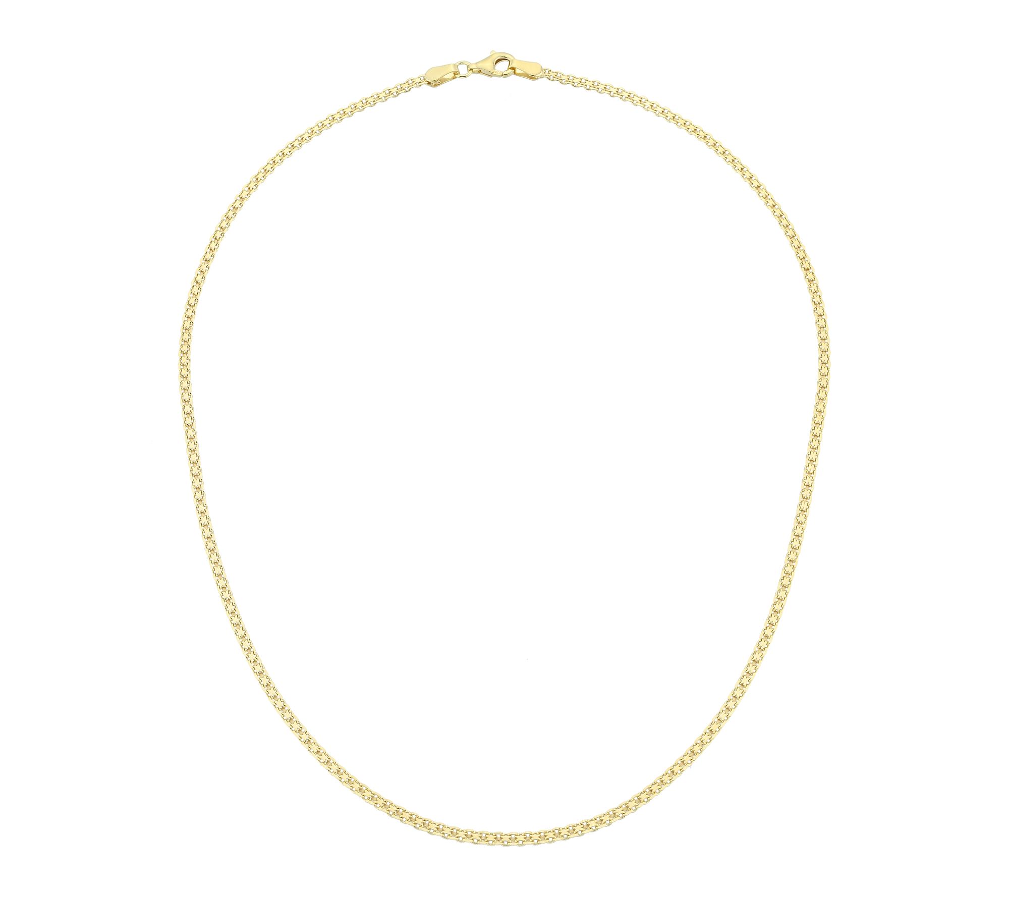 Silver Style 2.5mm Solid Bismarck Chain Necklace, Sterling