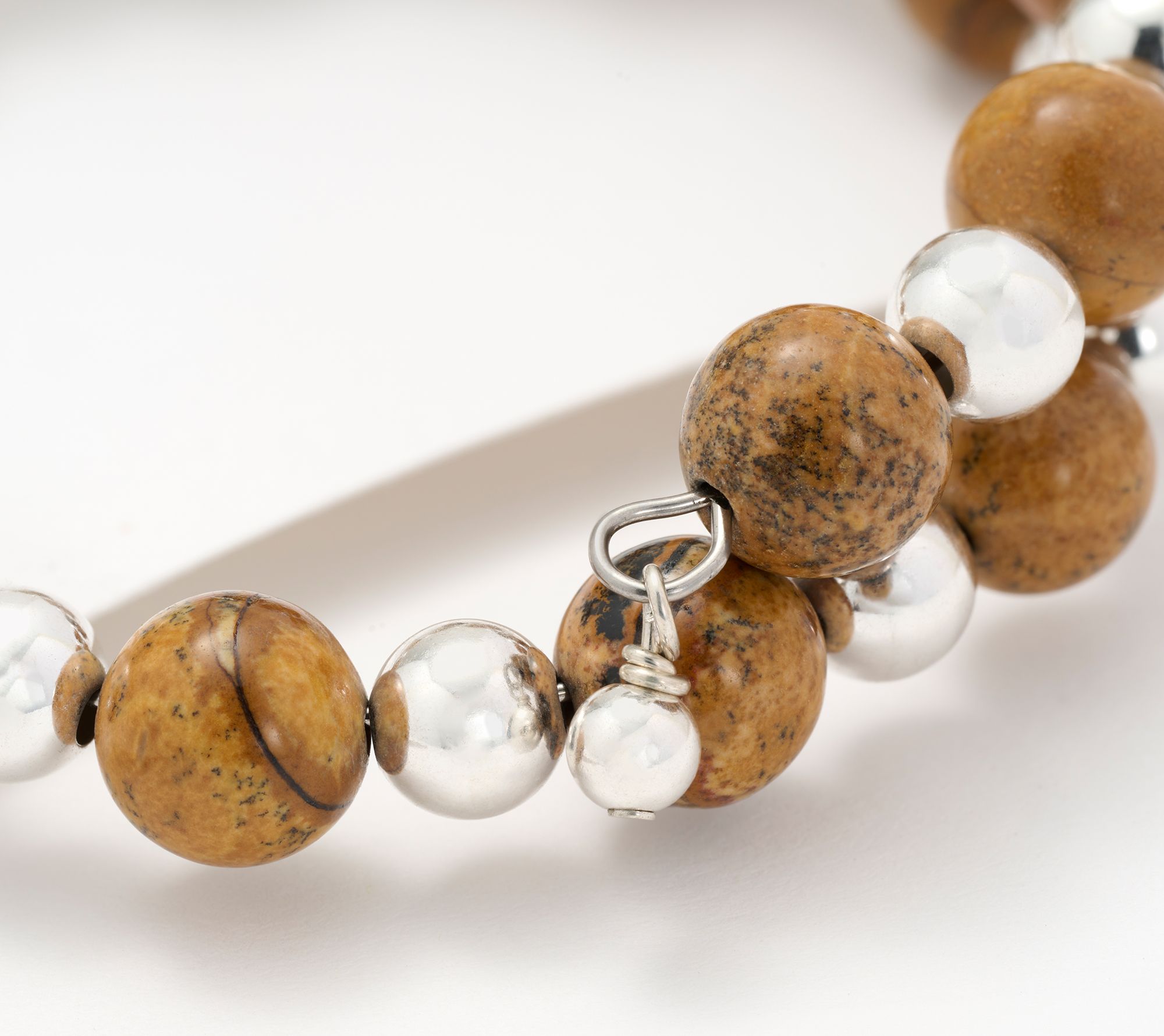 American West Sterling Silver & Gemstone Bead Coil Bracelet