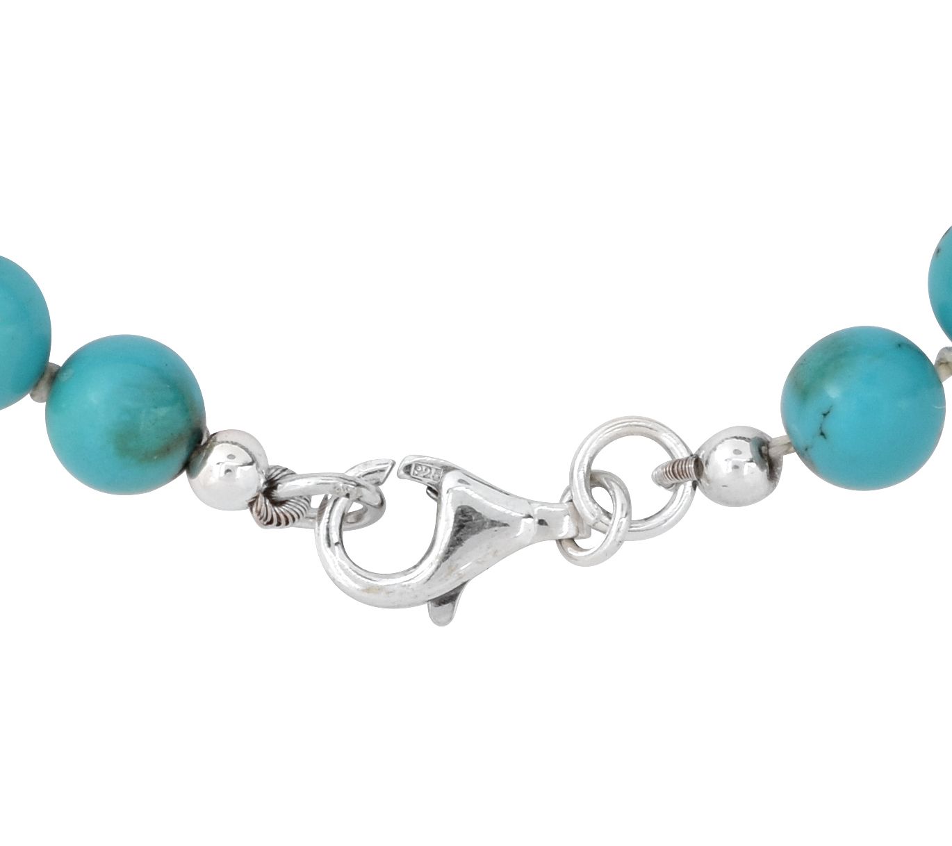 Sterling Silver Turquoise Beaded Bracelet