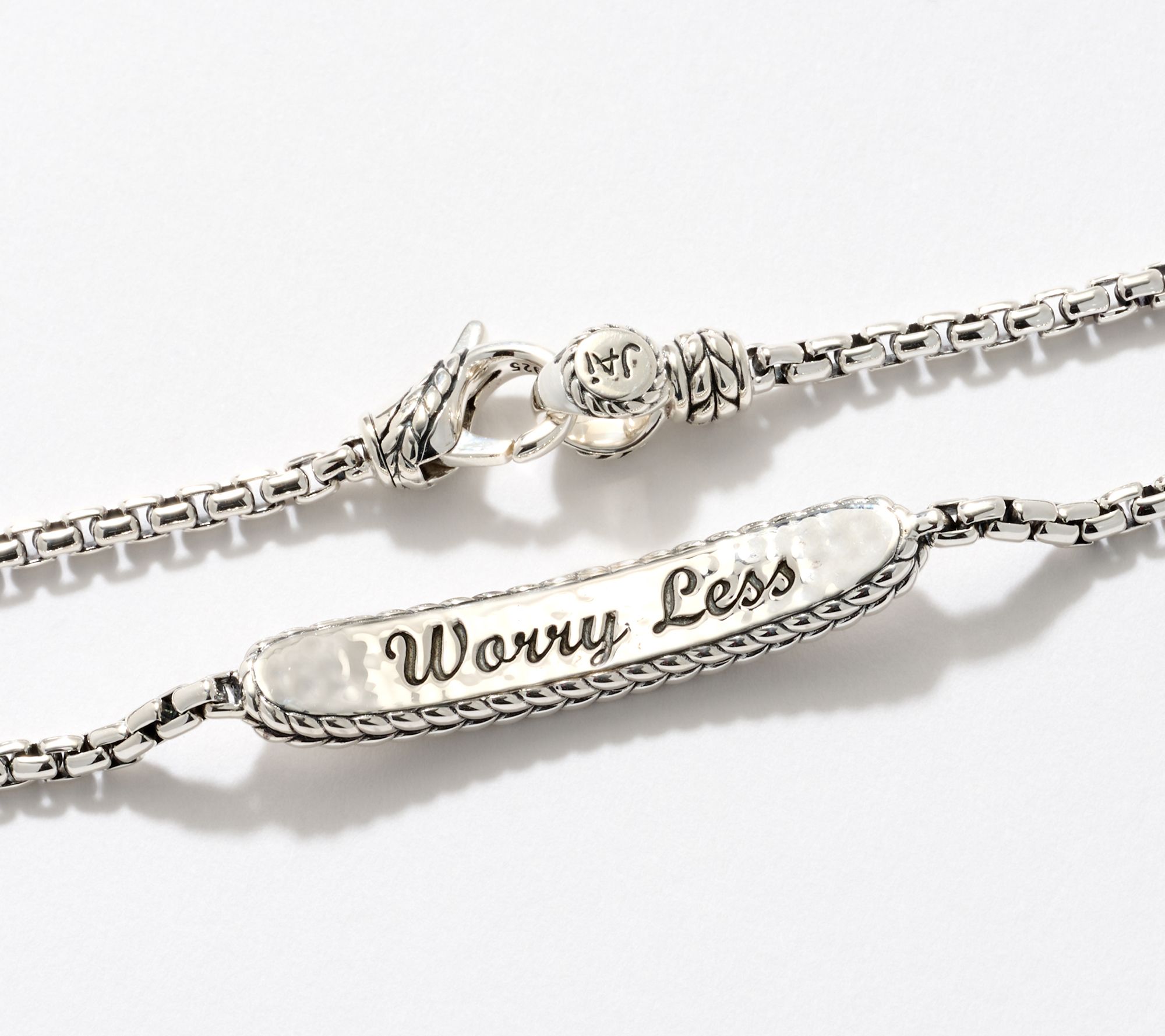 JAI Sterling Silver Love More, Worry Less 2.7mm Bracelet
