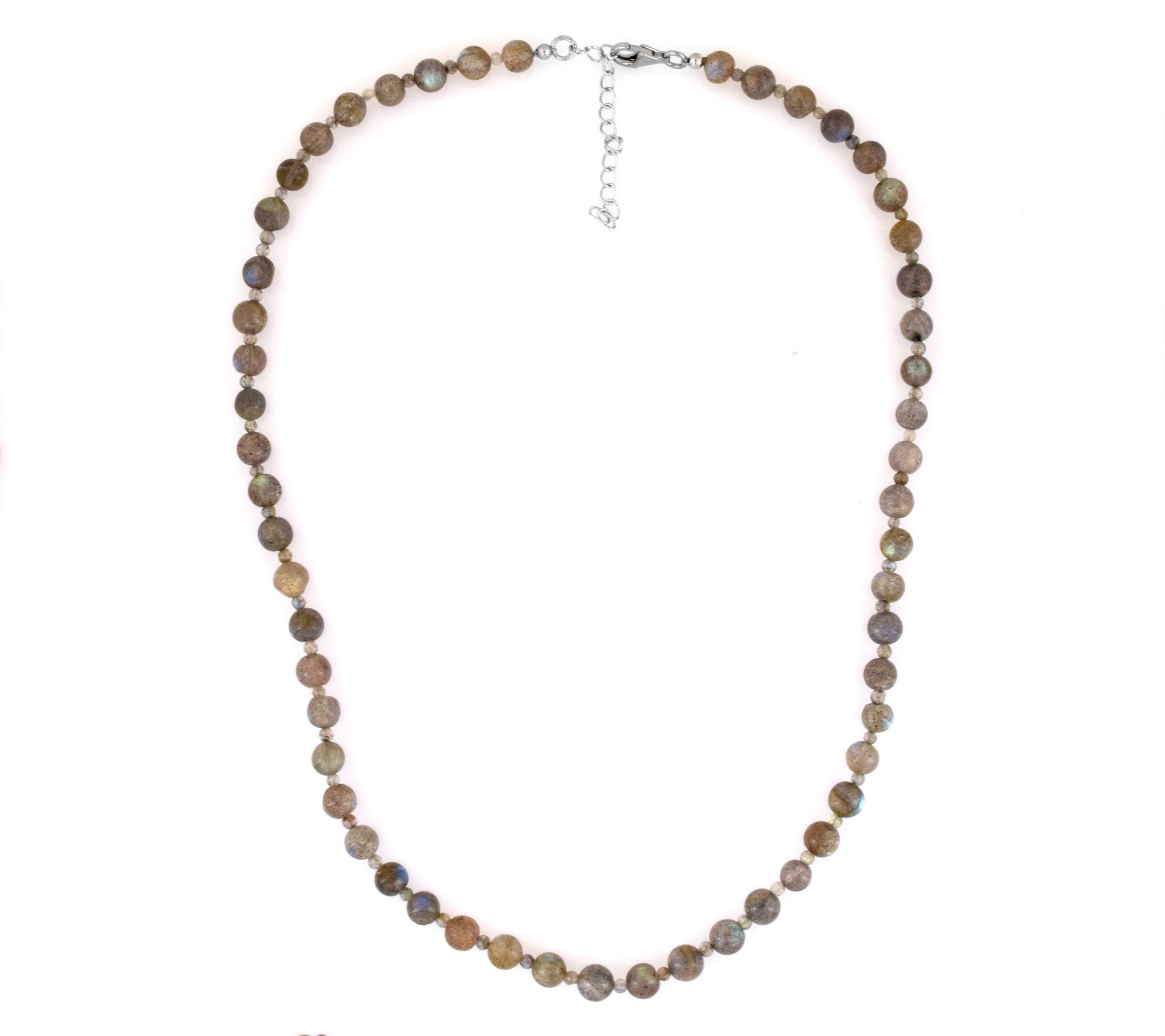 Sterling Silver Labradorite Bead Adjustable Necklace