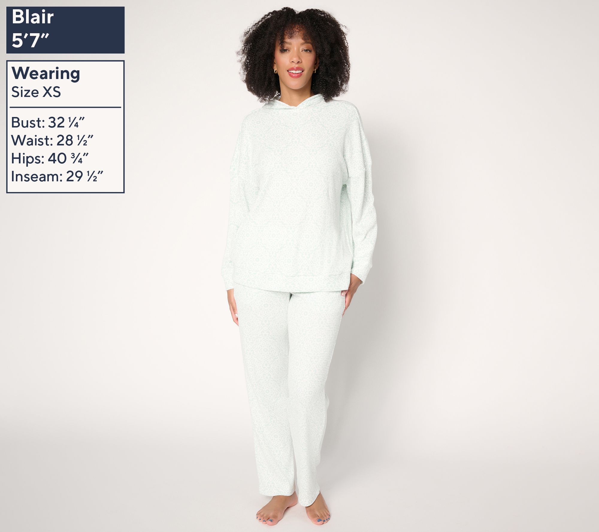 Berkshire Homewear Printed_Chunky Waffle Hooded Lounge Set