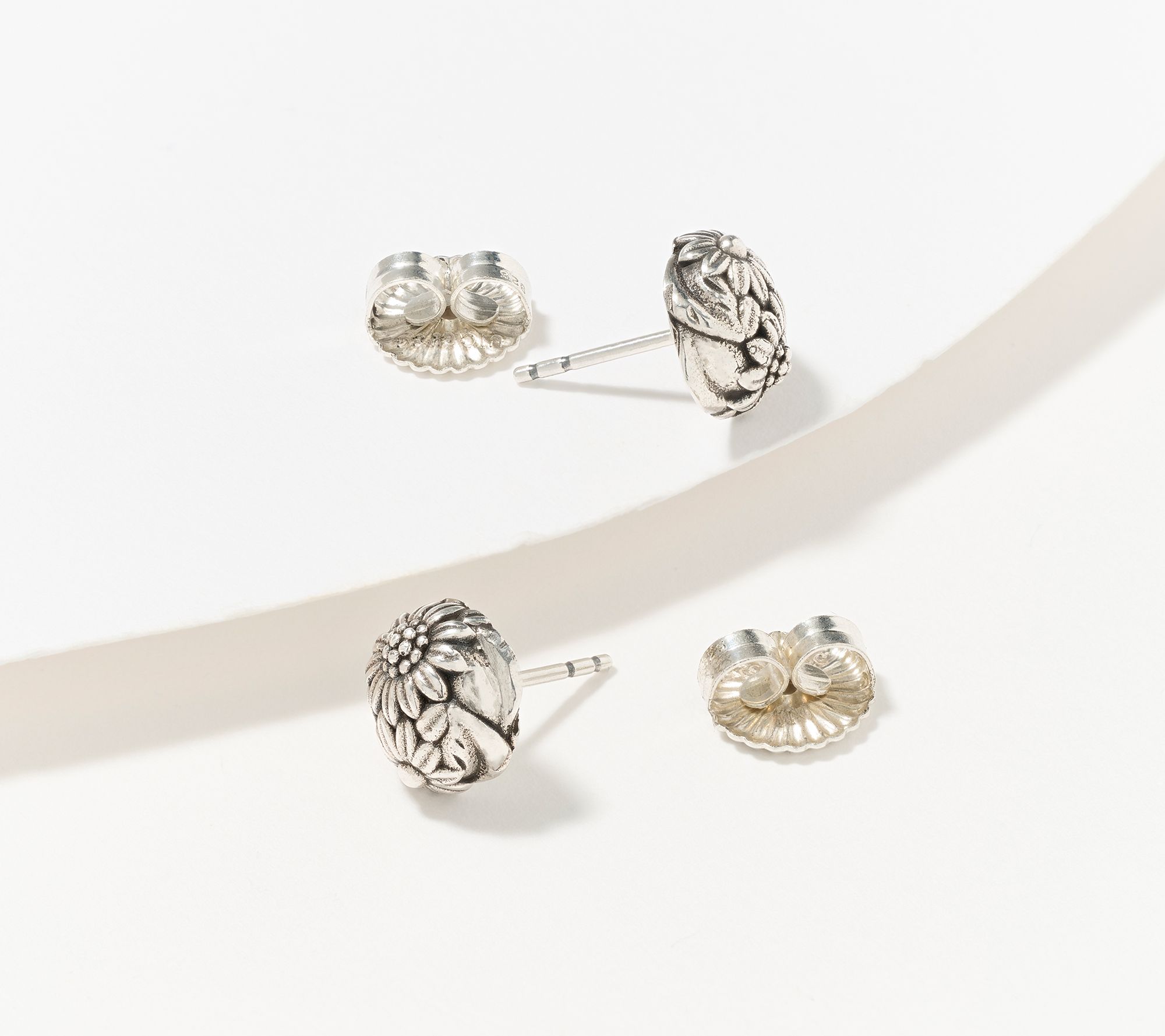 Christian James by Scott Grimes Sterling Silver Legacy Flower Stud Earrings