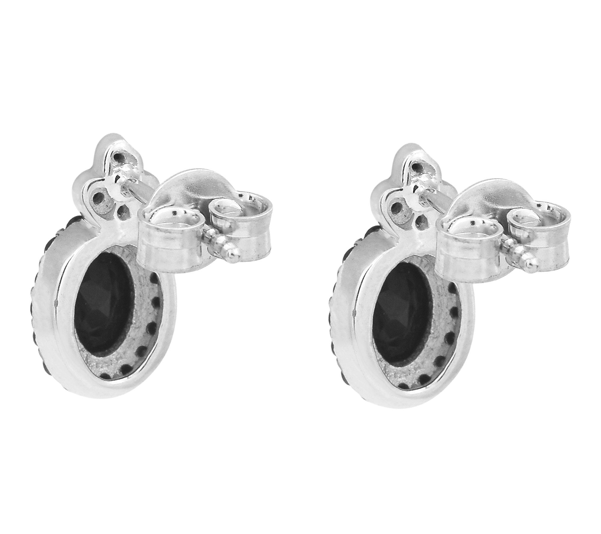 Affinity Gems Black Spinel Stud Earrings, Sterling Silver