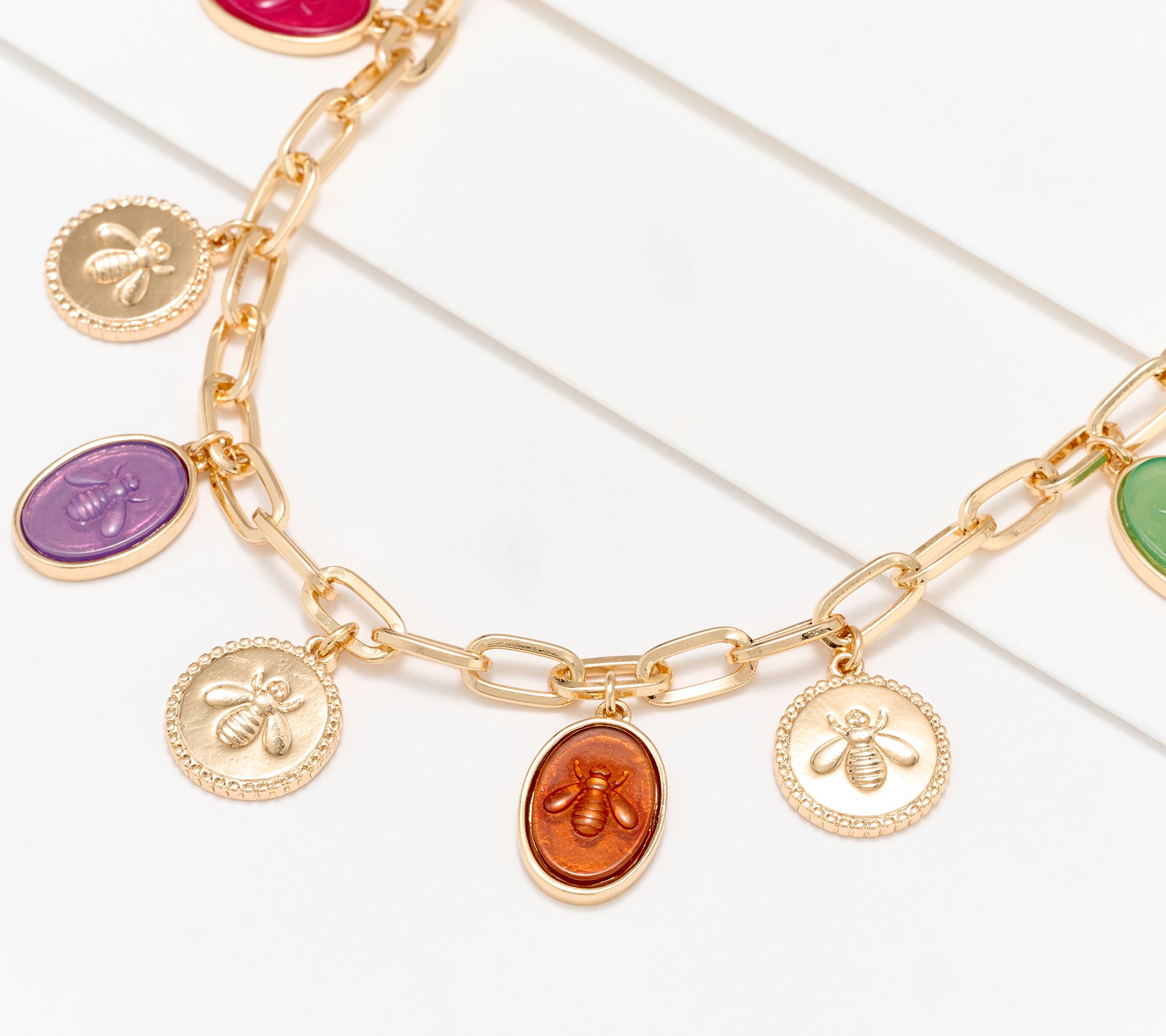 Joan Rivers Bee Intaglio Drops Necklace