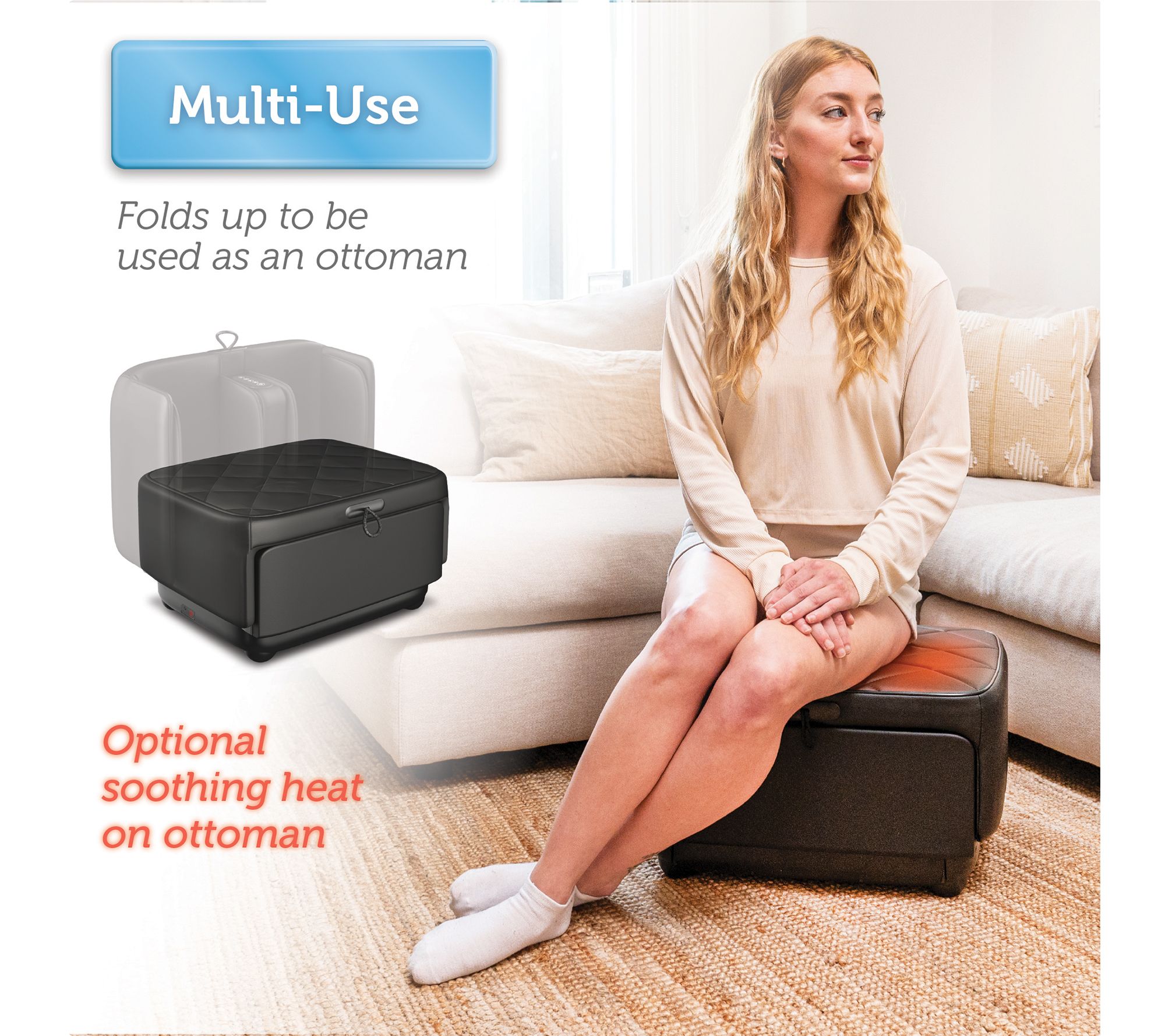 Snailax 2-in-1 Foot & Calf Massager & Ottoman