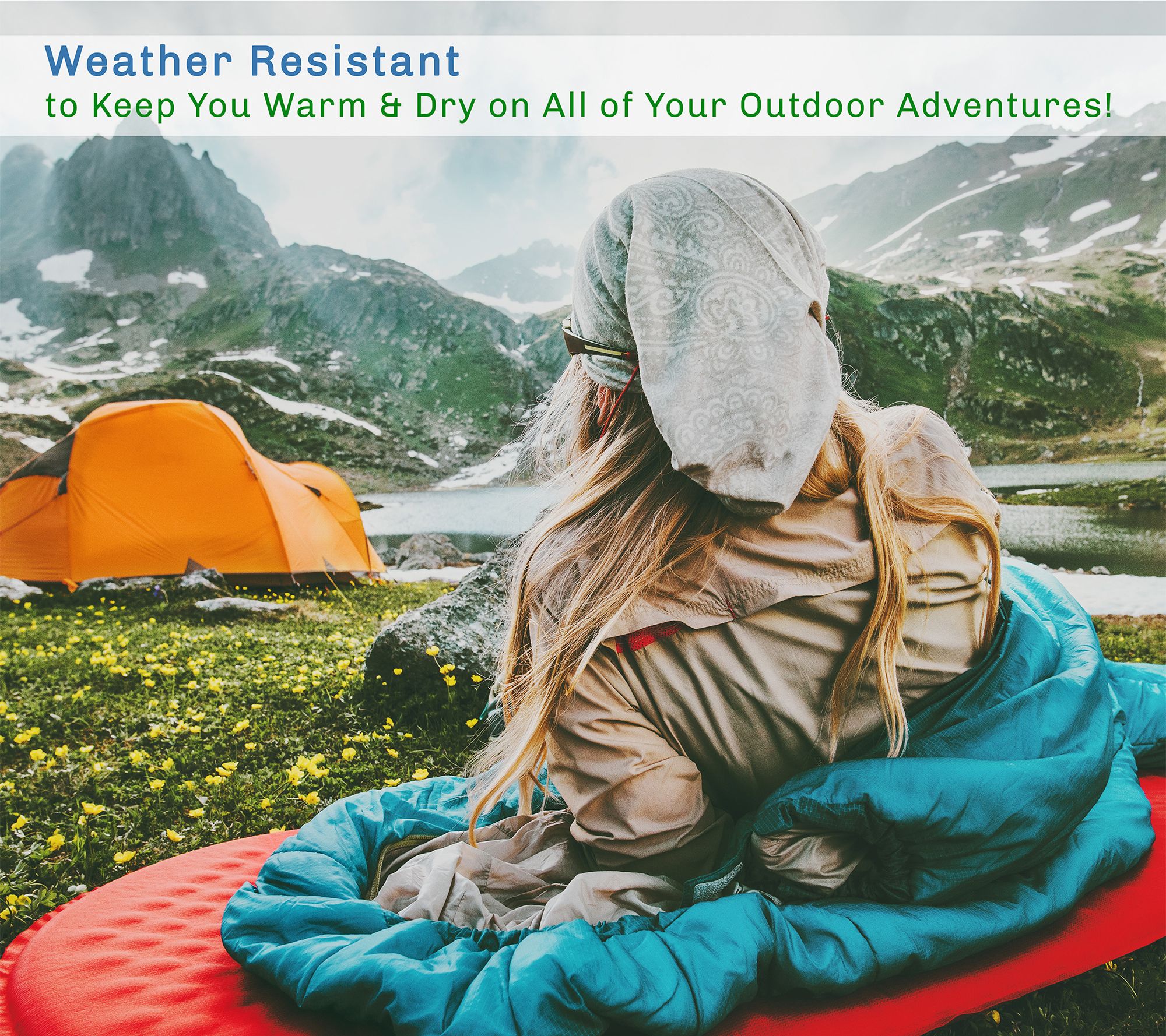 Wakeman XL Sleeping Bag 32F Comfort Rated Envelope-Style