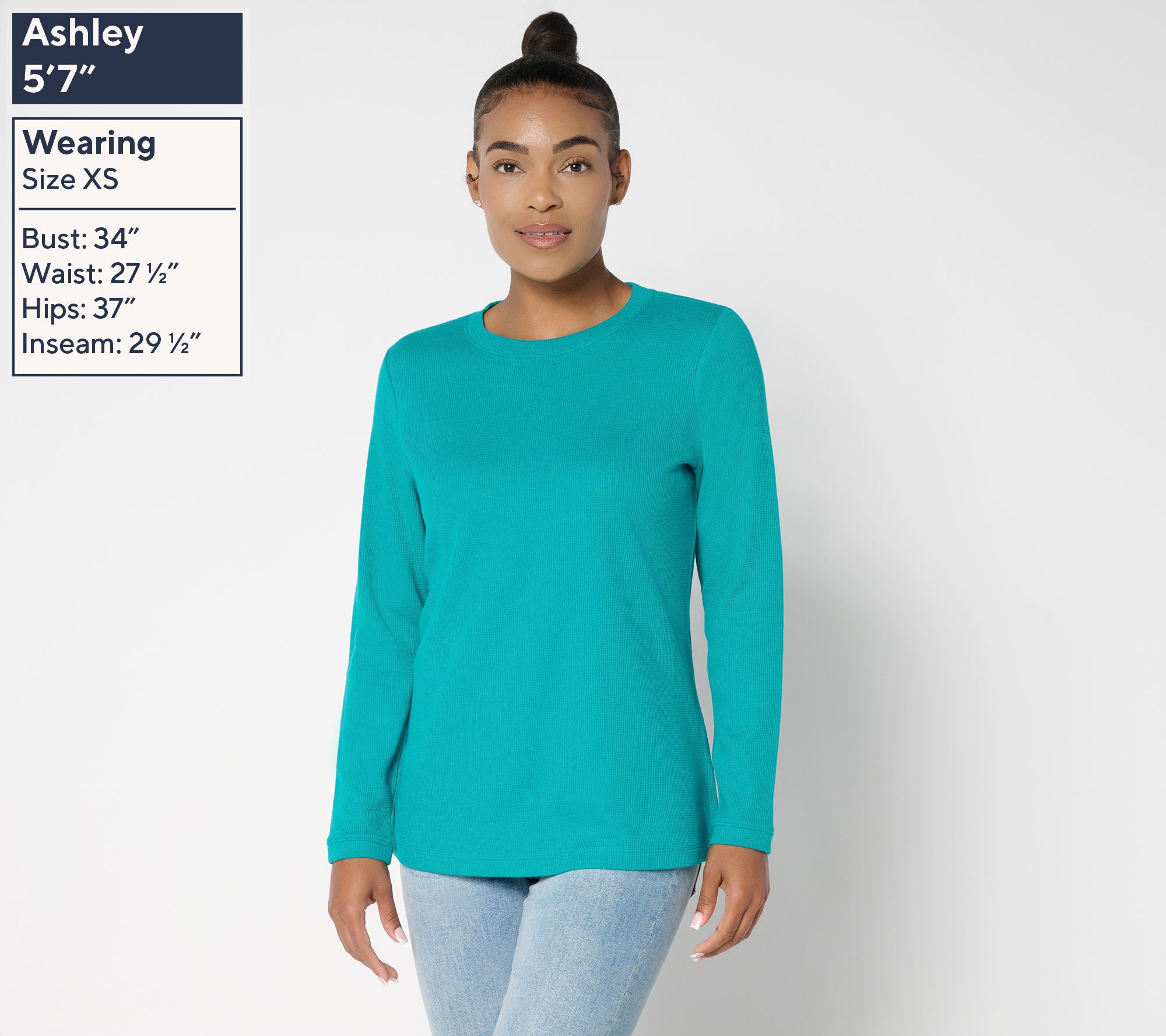 Denim & Co. Essentials Waffle Knit 2-Pack Crew Neck Tops