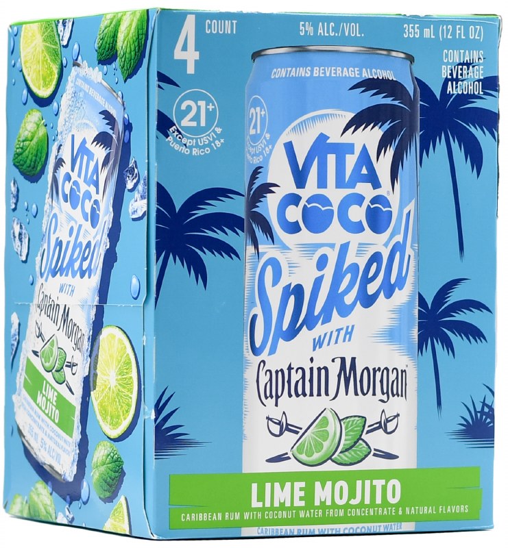 Vita Coco Spiked With Captain Morgan Lime Mojito Can 4Packx12oz