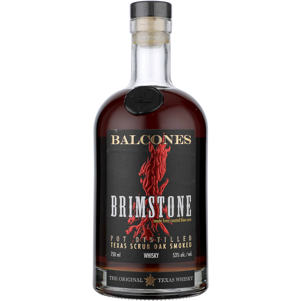 Balcones Corn Whiskey Brimstone Texas Scrub Oak Smoked Pot Distilled 750ml