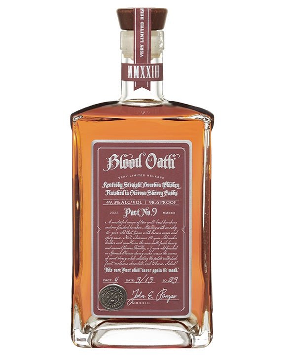 Blood Oath Kentucky Straight Bourbon Whiskey Pact No.9′.
