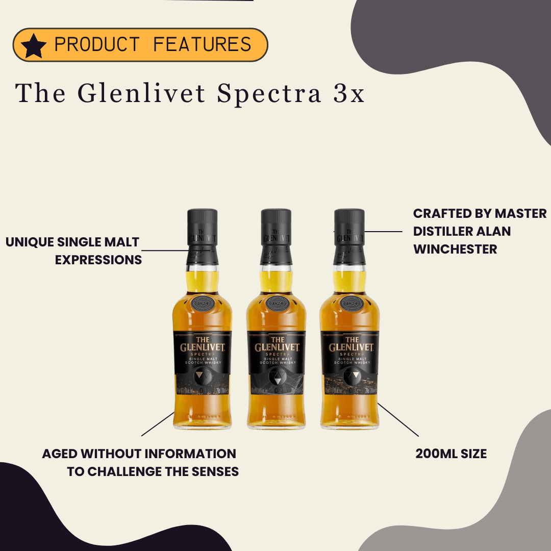 The Glenlivet Single Malt Scotch Spectra 200Mlx3