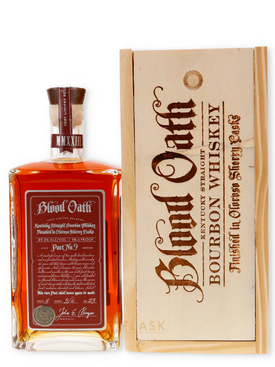 Blood Oath Kentucky Straight Bourbon Whiskey Pact No.9′.