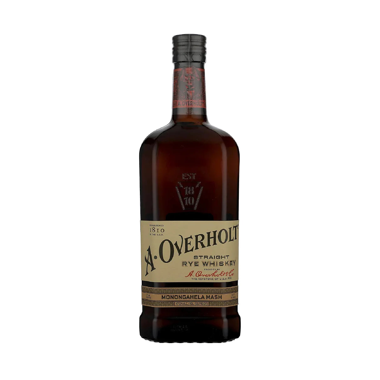 A- Overholt Straight Rye Whiskey Monongahela mash 4 Years old 750ml