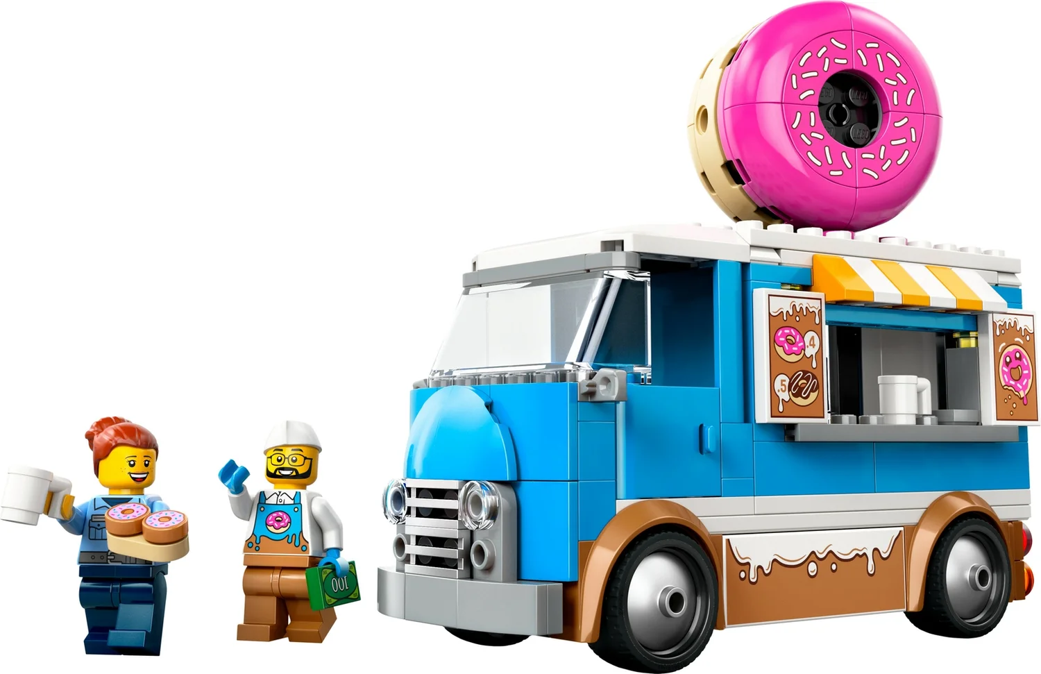 LEGO City Doughnut Truck Toy, Set with 2 Minifigures 60452