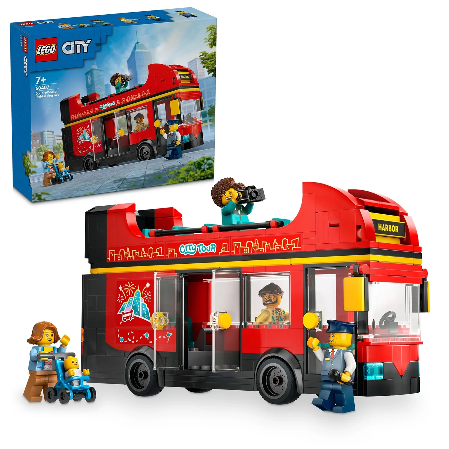 LEGO City Red Double-Decker Sightseeing Bus Toy Set 60407
