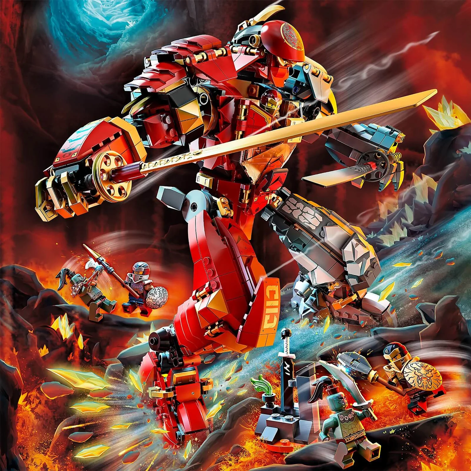 LEGO NINJAGO: Fire Stone Mech Ninja Action Figure Toy (71720)