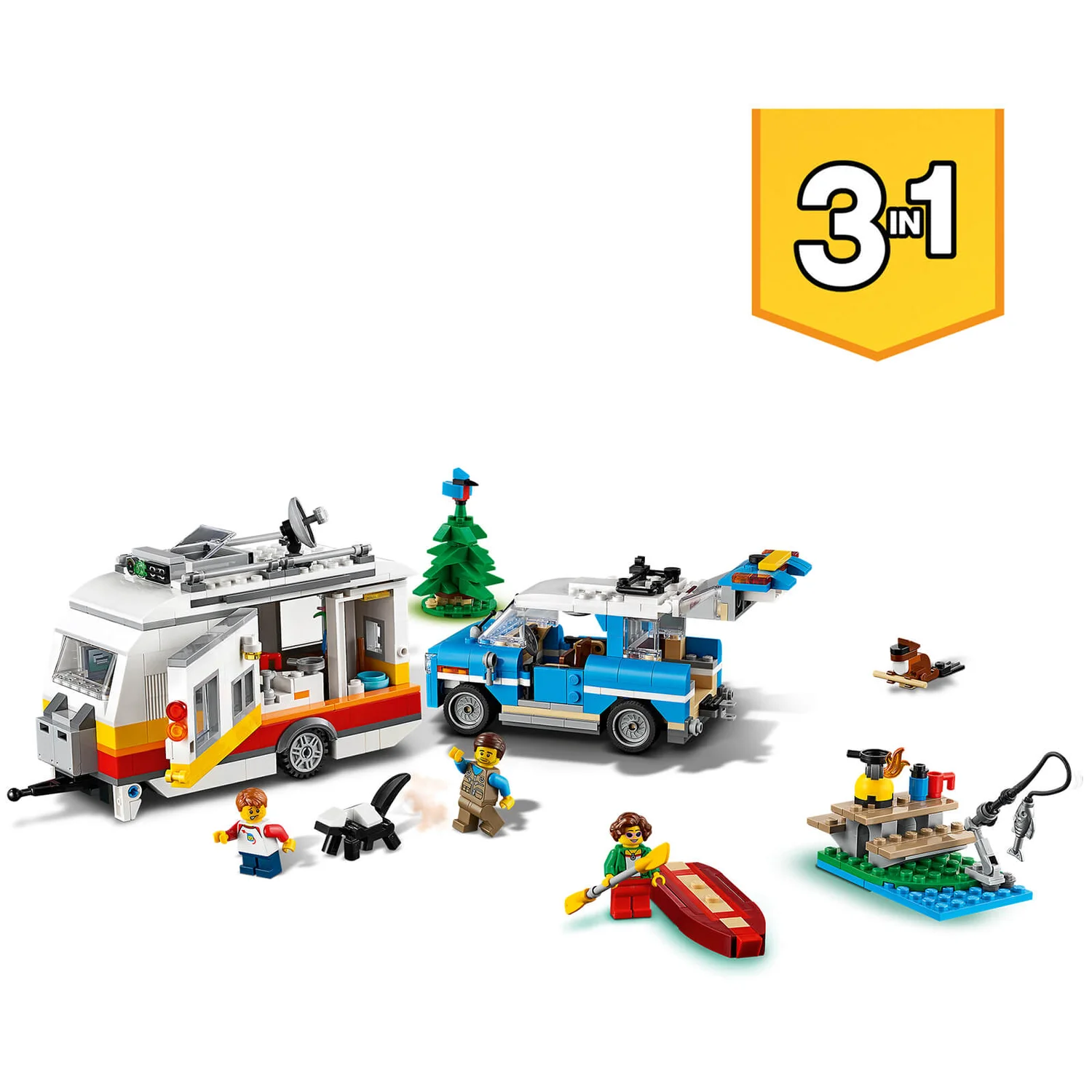 LEGO Creator: 3 in 1 Caravan Family Holiday Car Toy (31108)