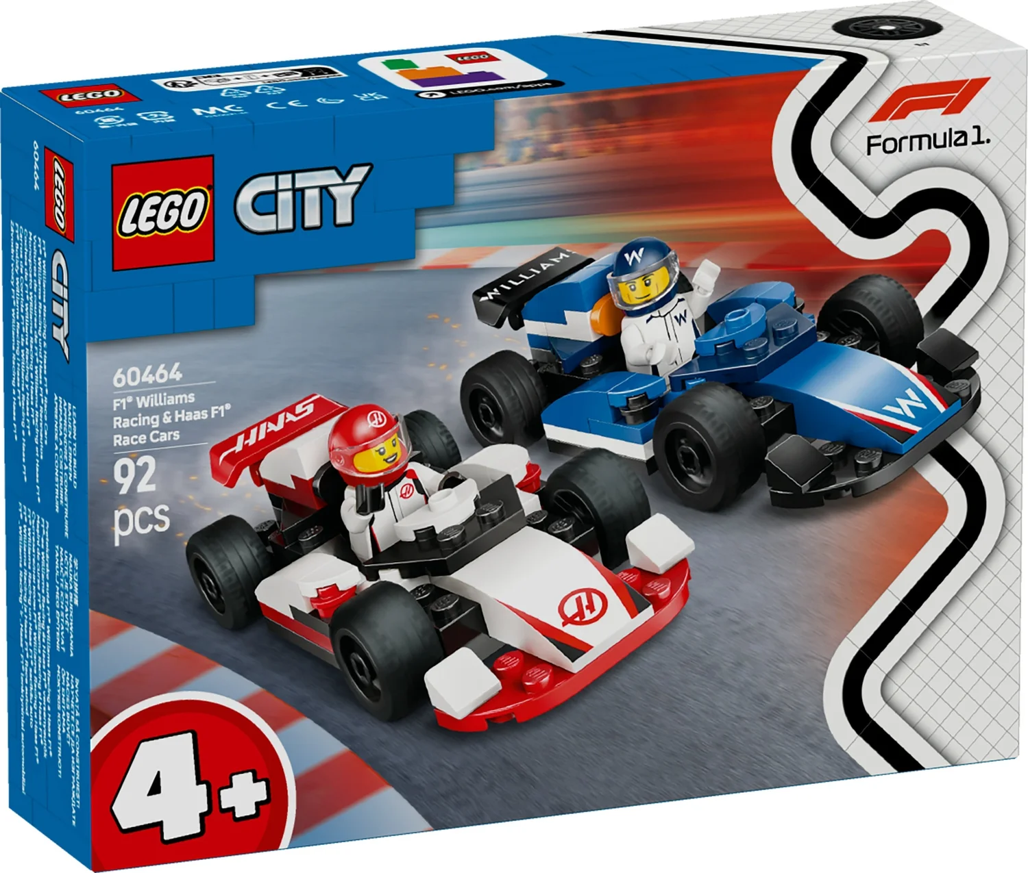 LEGO City F1 Williams Racing & Haas F1 Race Cars Set 60464