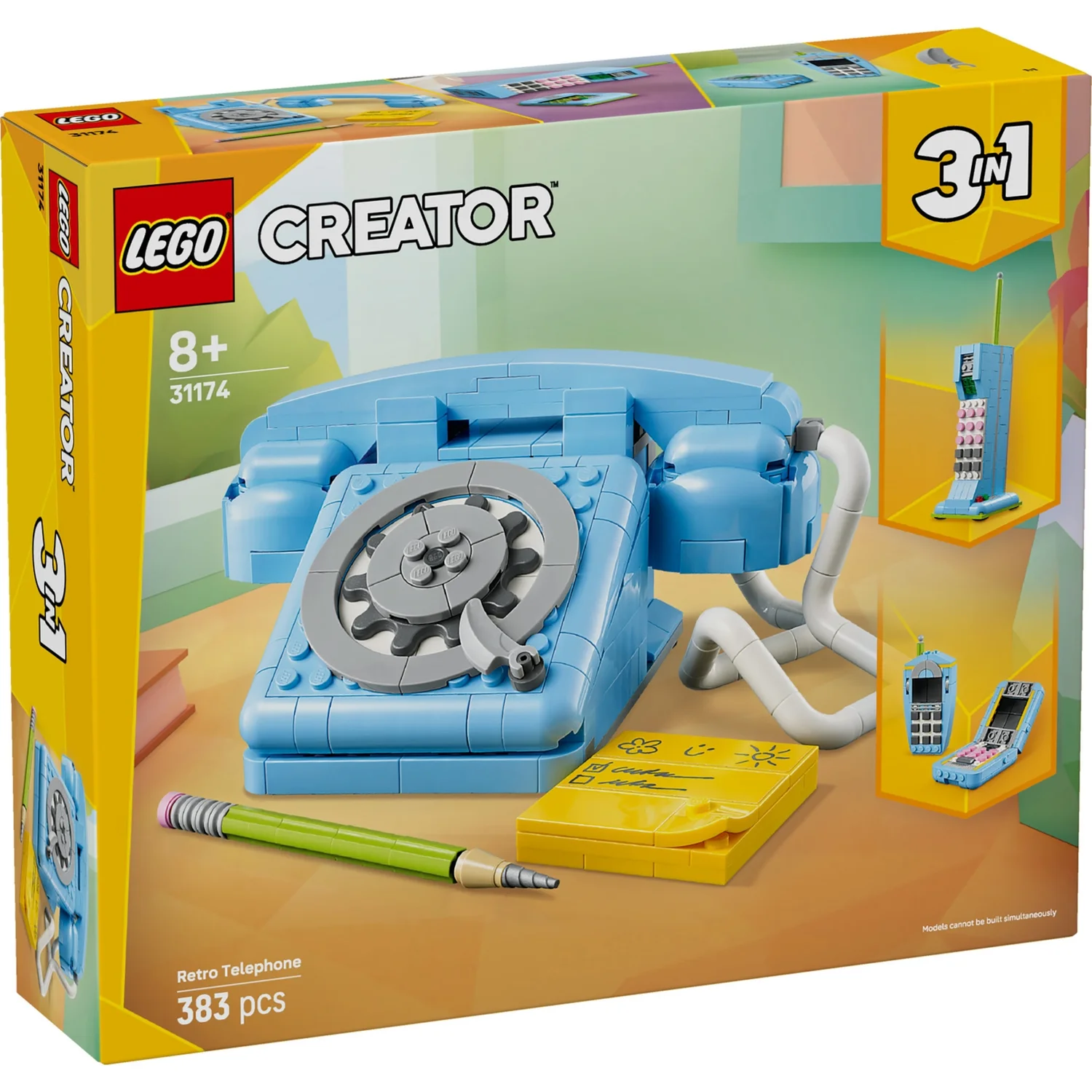 LEGO Creator 3in1 Retro Telephone Building Toy Set 31174