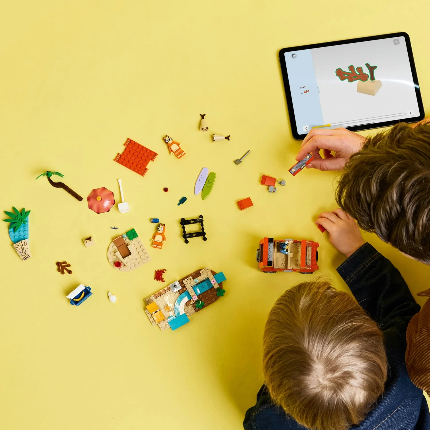 LEGO® Bluey: Bluey’s Beach & Family Car Trip, Preschool Toy Building Kit 11202