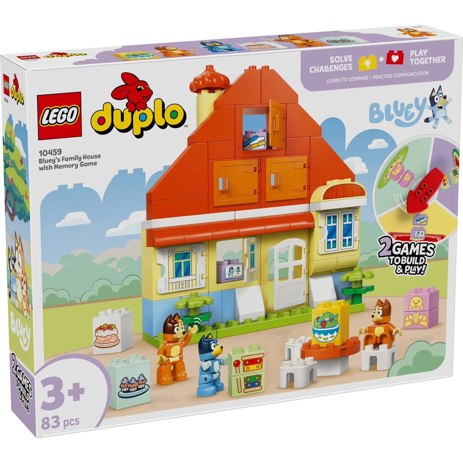 LEGO® DUPLO® Bluey: Bluey’s Family House with Memory Game Interactive Toy 10459