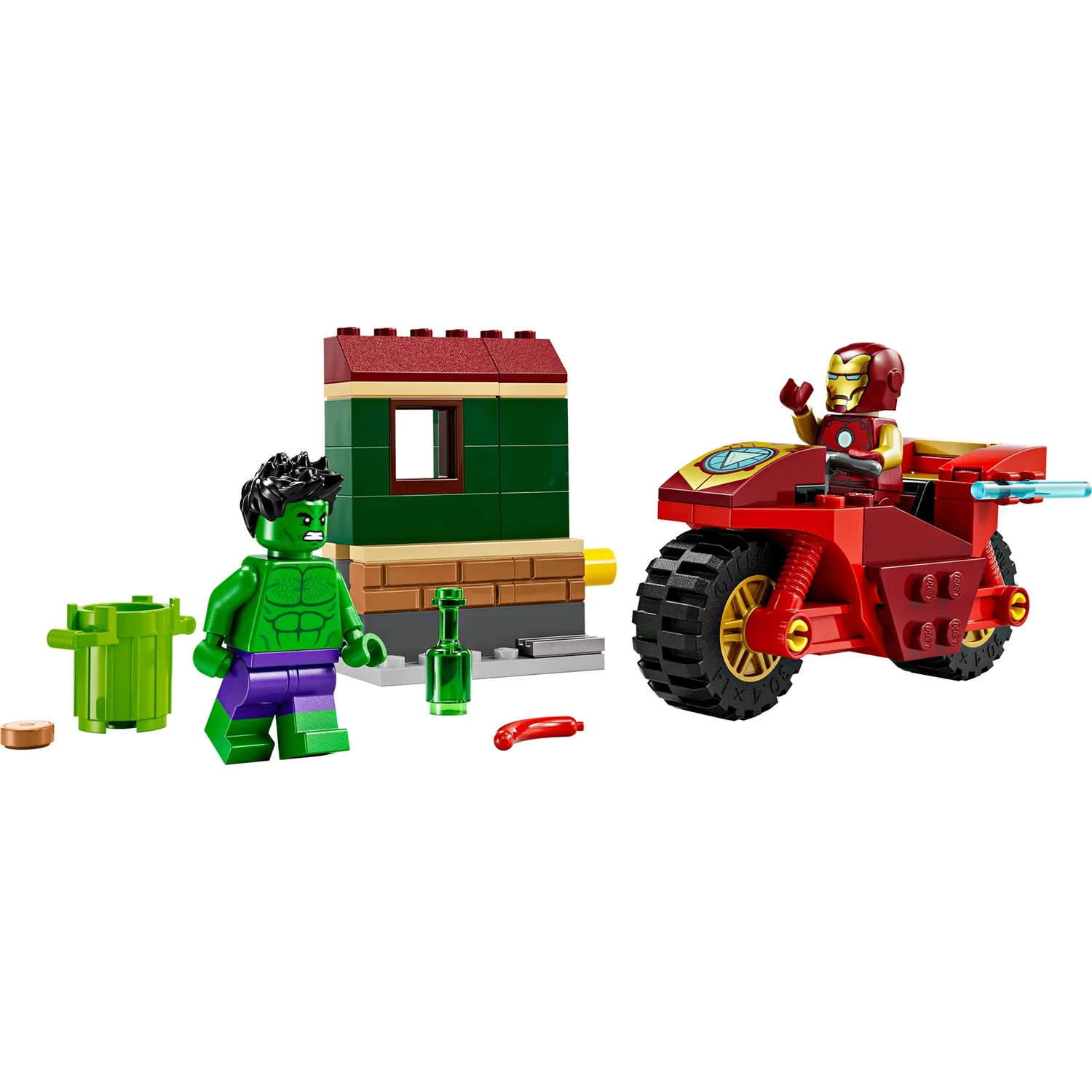 LEGO Marvel Iron Man with Bike and The Hulk Set 76287