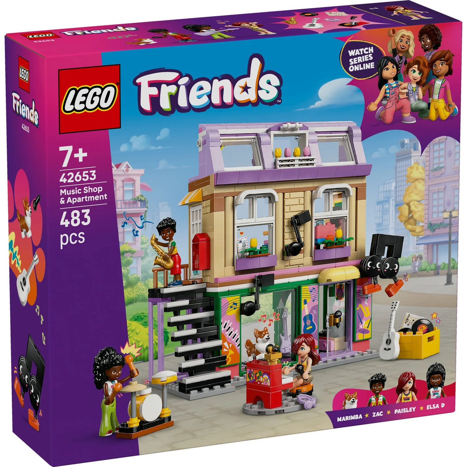 LEGO® Friends Music Shop & Apartment Building Set Pretend-Play Toy 42653