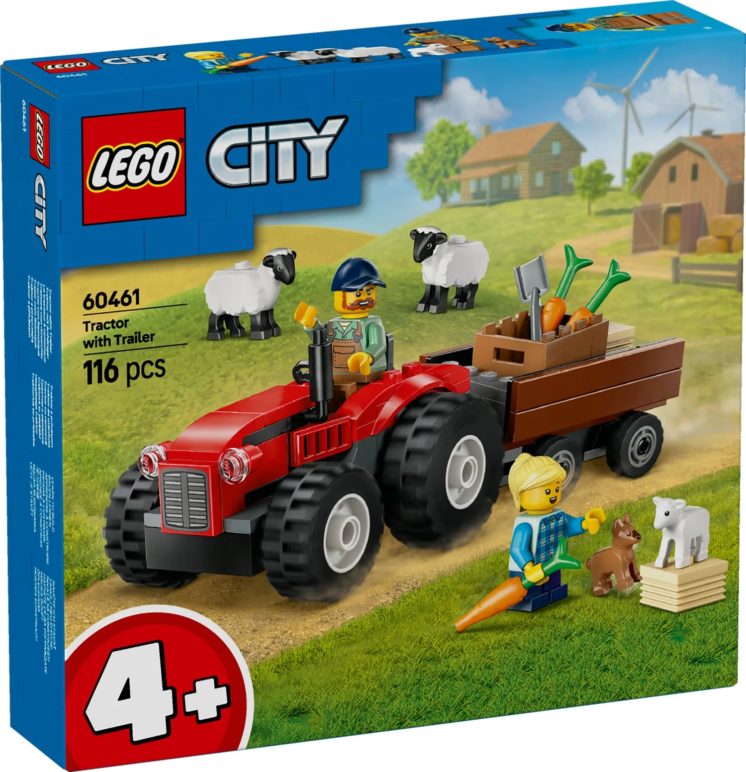 LEGO City Red Farm Tractor with Trailer & Sheep Toys 60461