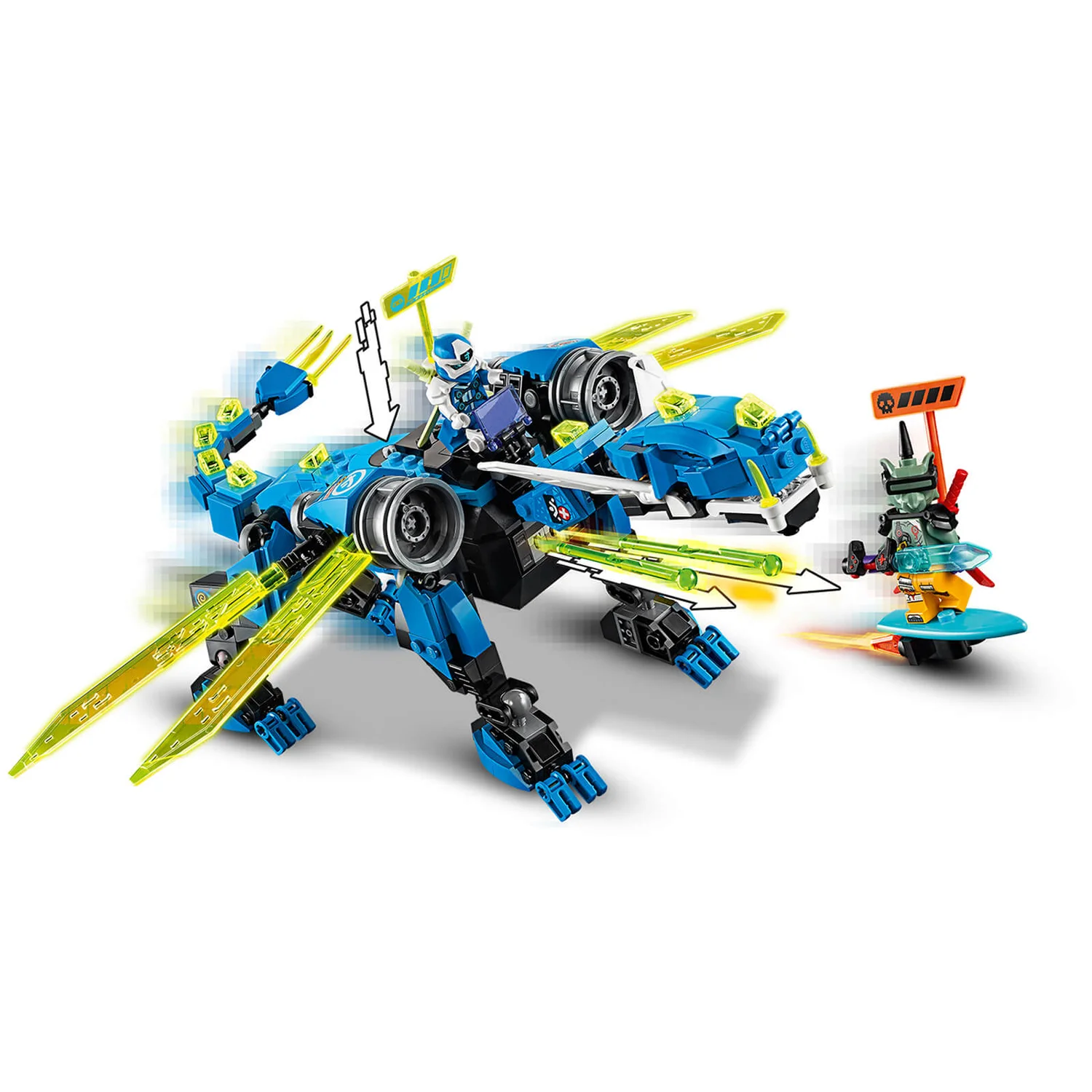 LEGO NINJAGO: Jay's Cyber Dragon Mech Toy Action Figure (71711)