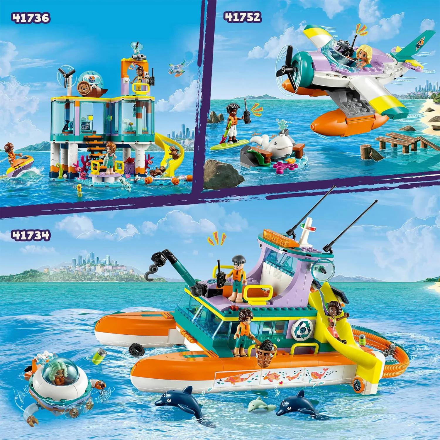 LEGO Friends: Sea Rescue Plane Toy with Whale Figure (41752)