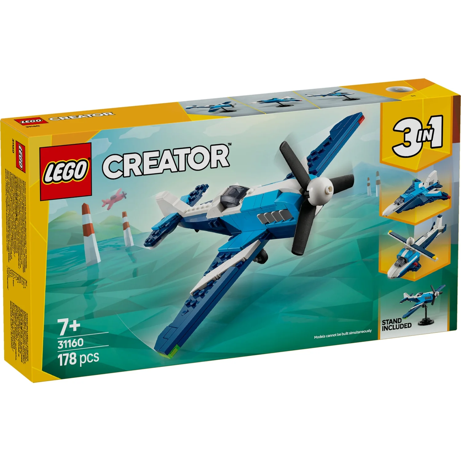 LEGO Creator 3in1 Aircraft: Race Plane Toy for Kids 31160