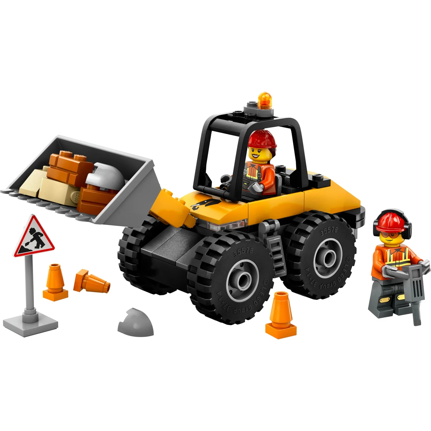 LEGO City Yellow Construction Wheel Loader Vehicle Toy 60450