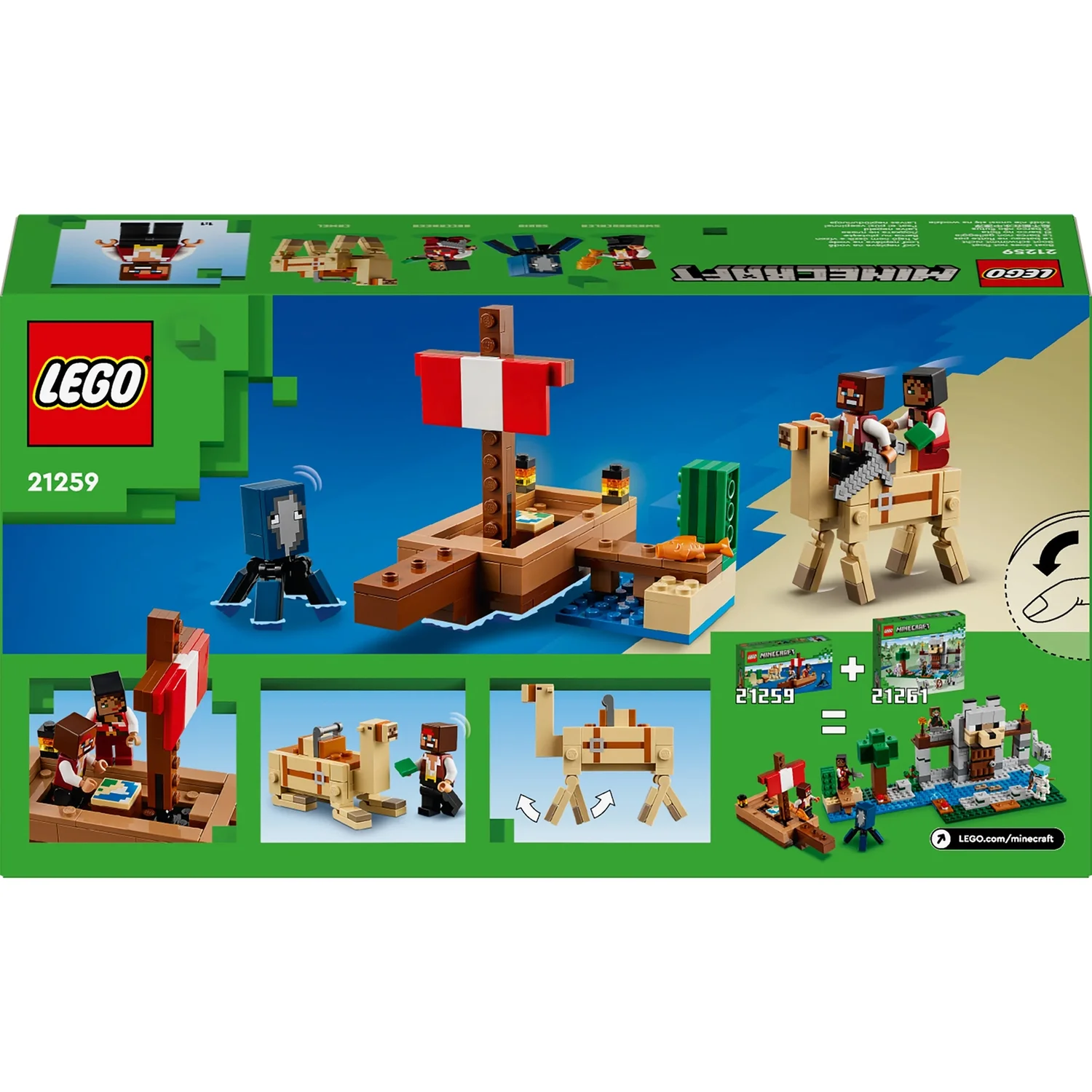LEGO Minecraft The Pirate Ship Voyage Building Toy Set 21259