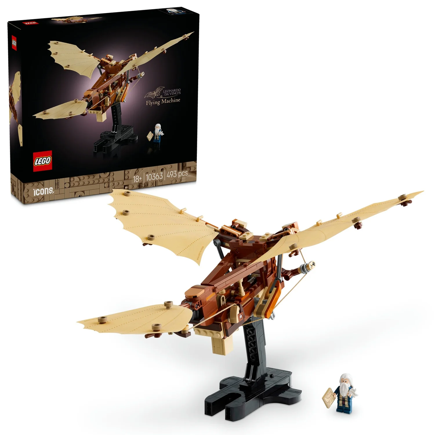 LEGO® Icons Leonardo da Vinci’s Flying Machine Desk Decor Set for Adults 10363