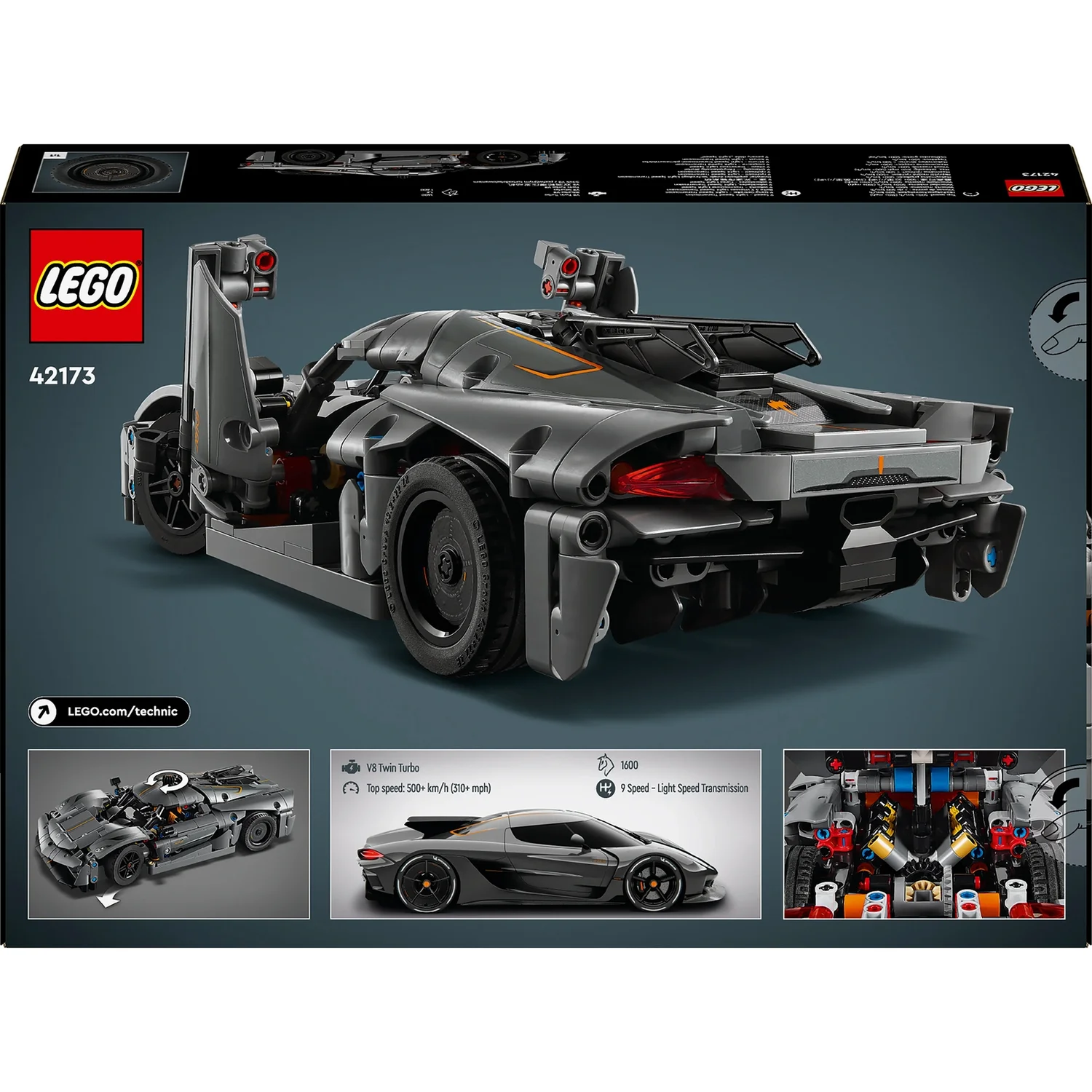 LEGO Technic Koenigsegg Jesko Absolut Grey Hypercar 42173