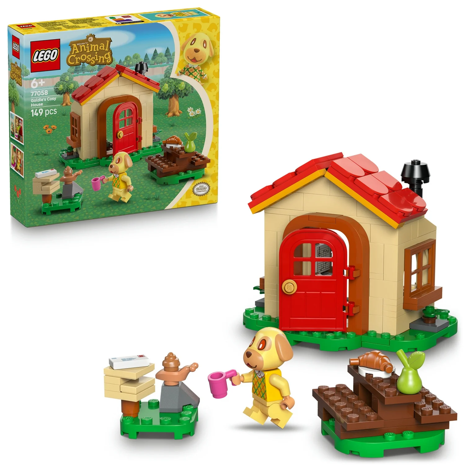 LEGO® Animal Crossing™ Goldie’s Cosy House Building Playset 77058