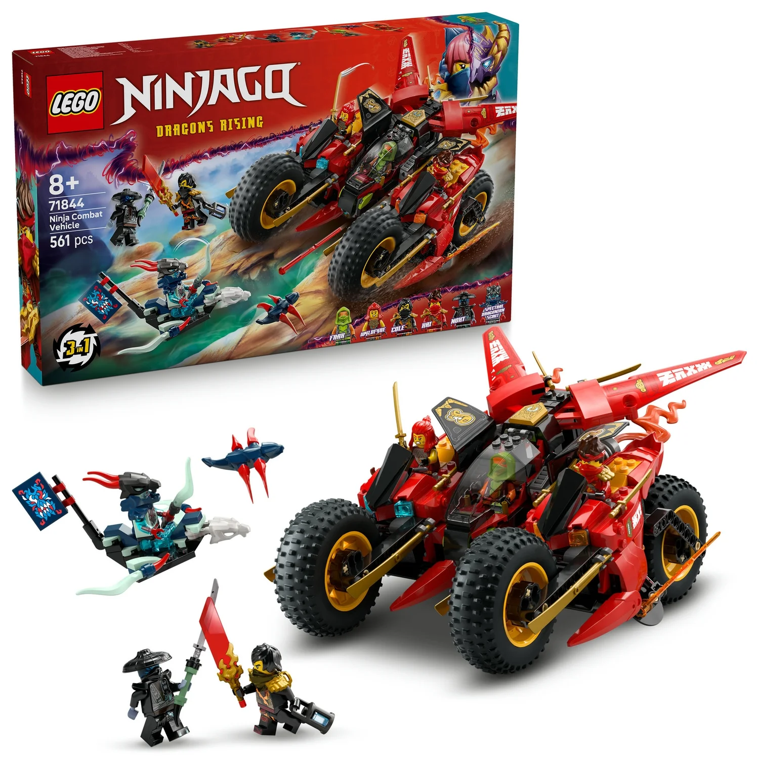 LEGO® NINJAGO® Ninja Combat Vehicle 3-in-1 Toy Building Set 71844