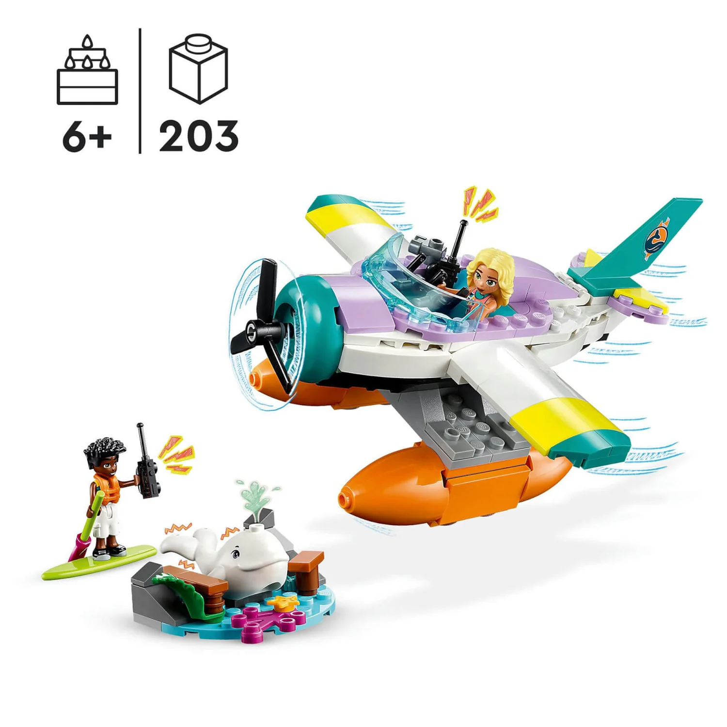 LEGO Friends: Sea Rescue Plane Toy with Whale Figure (41752)