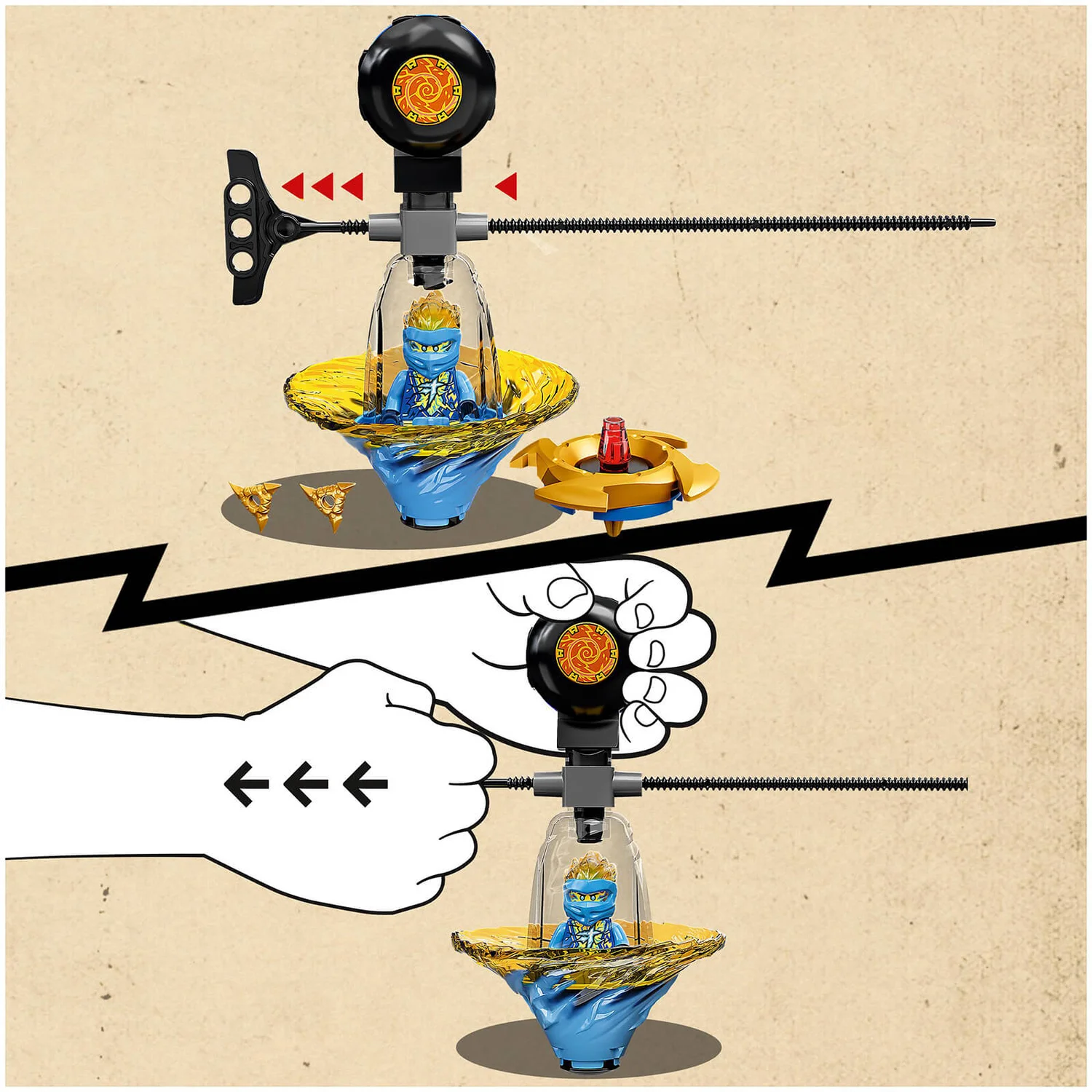 LEGO NINJAGO: Jay’s Spinjitzu Ninja Training Spin Toy (70690)