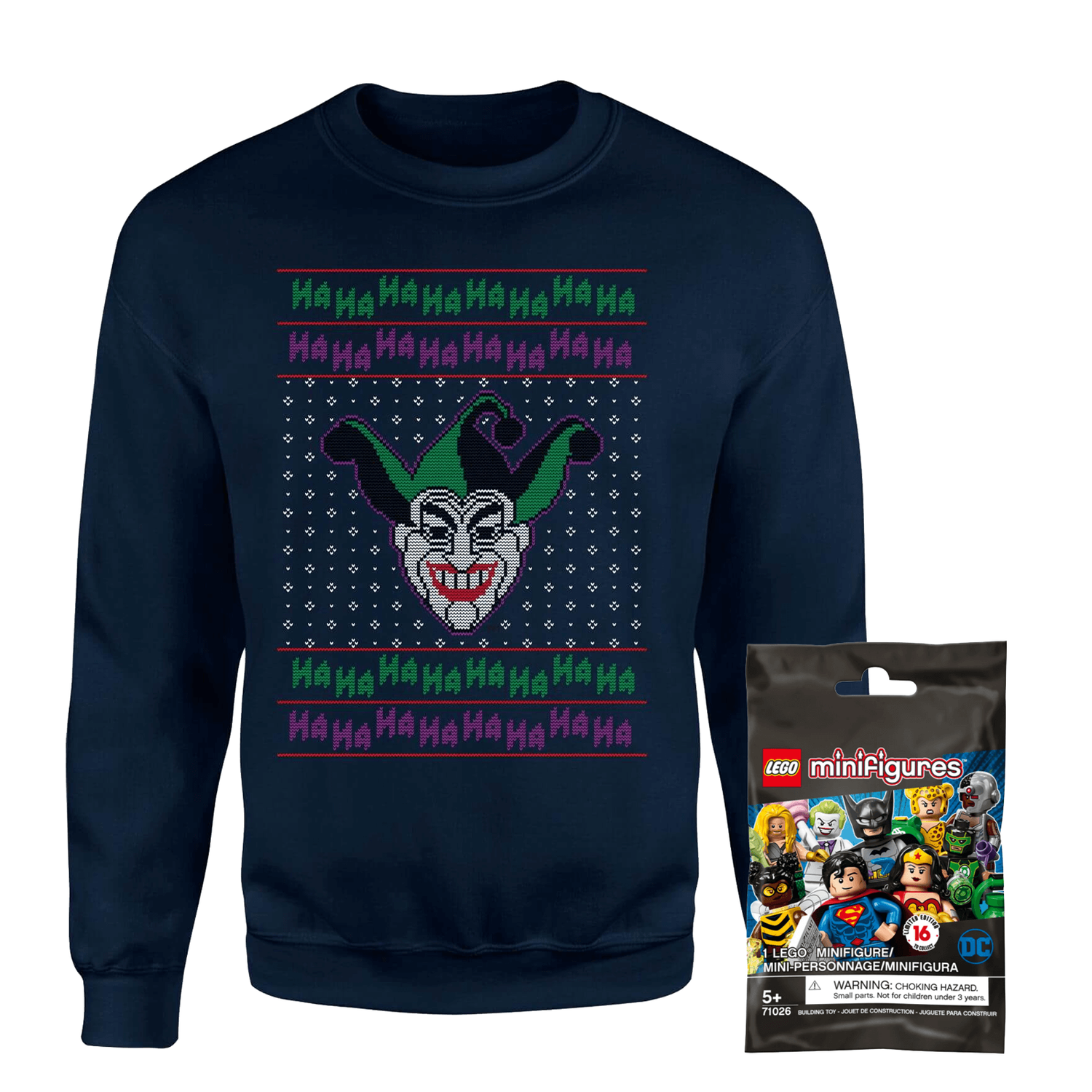 DC Sweatshirt & Lego Minifigure Bundle