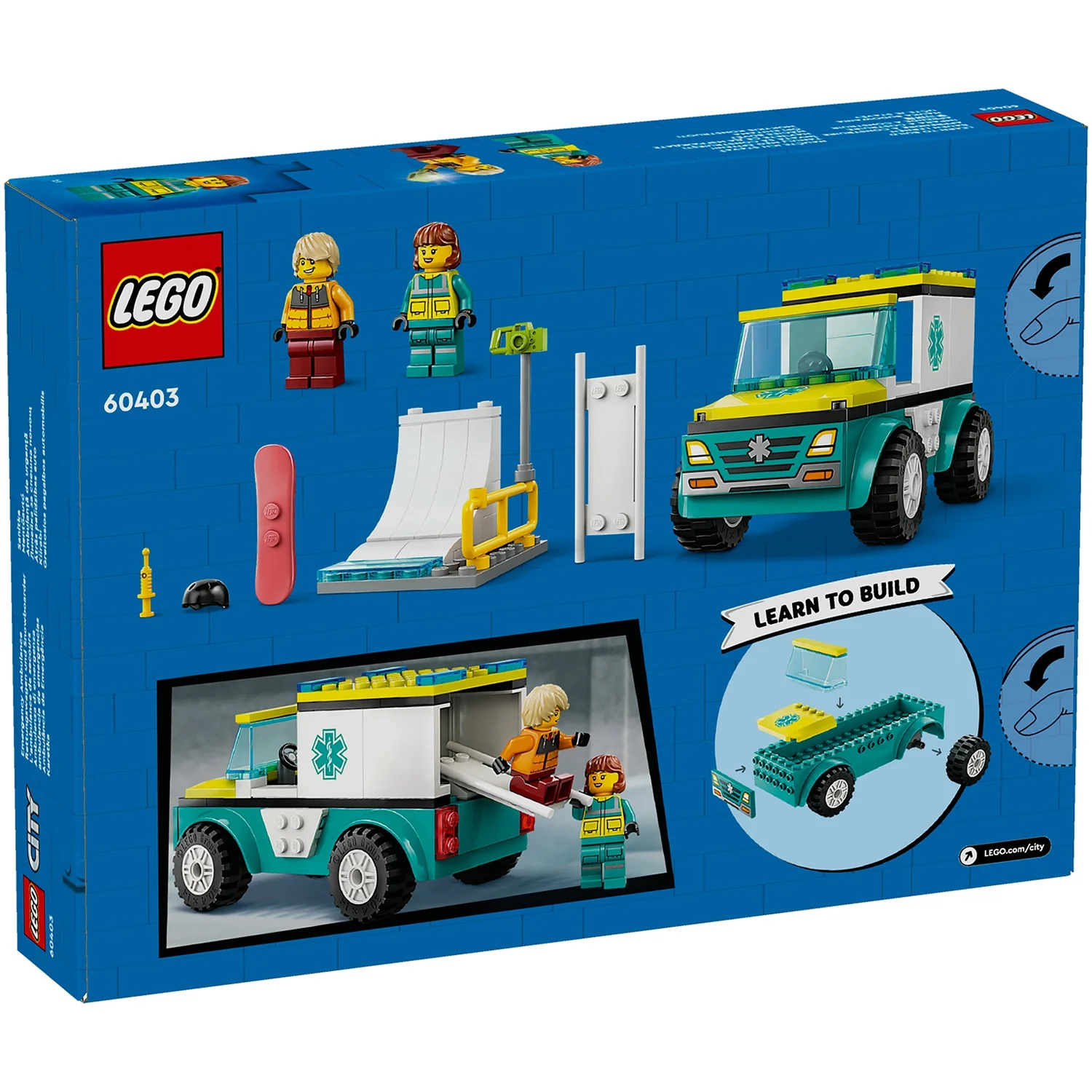 LEGO City Emergency Ambulance and Snowboarder Toys 60403