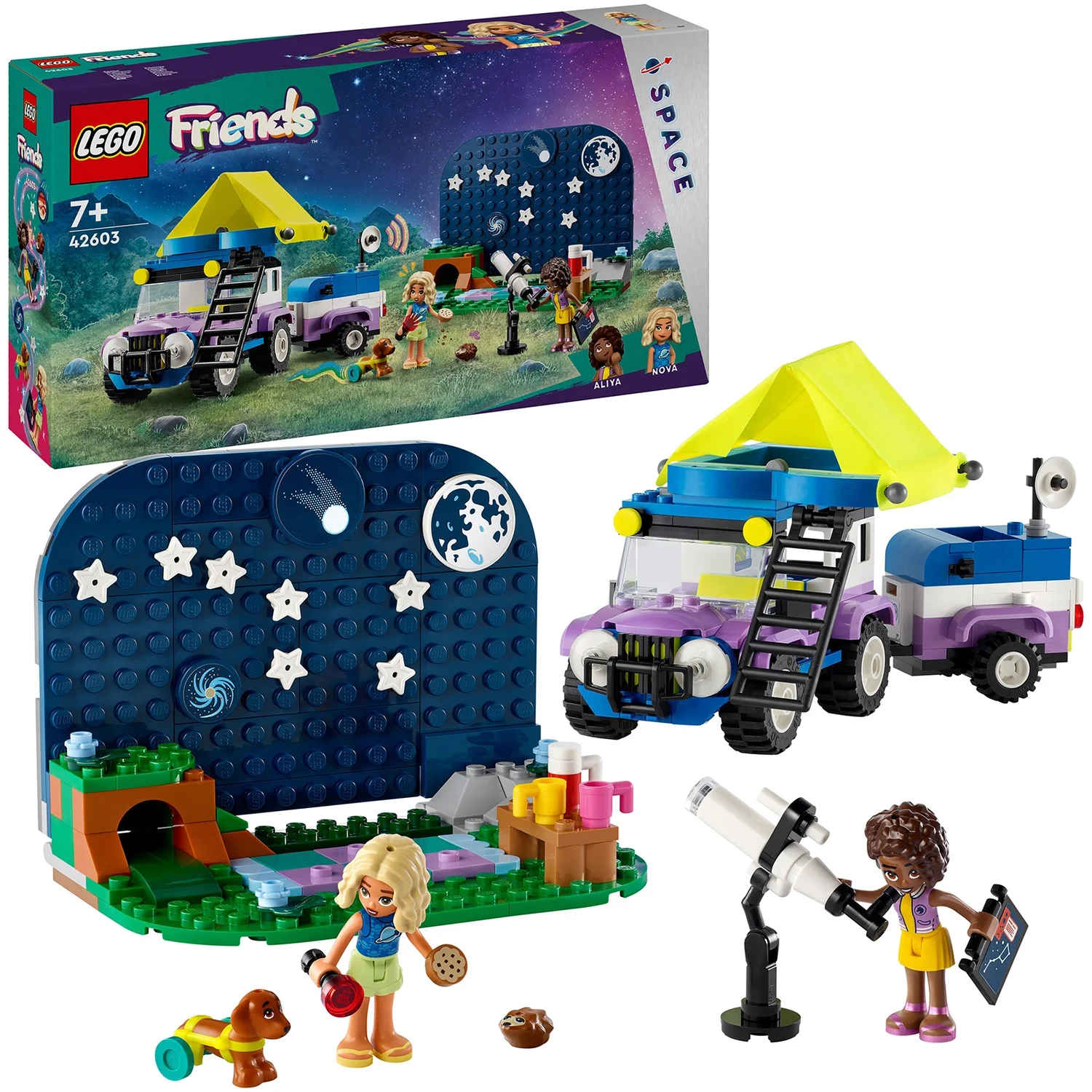 LEGO Friends Stargazing Camping Set with 4x4 Toy Car 42603