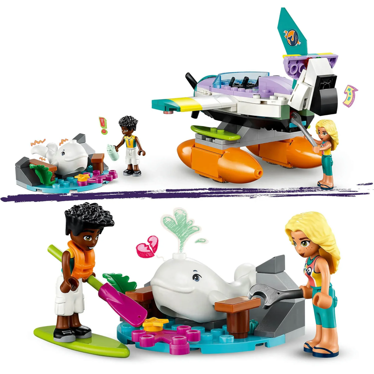 LEGO Friends: Sea Rescue Plane Toy with Whale Figure (41752)