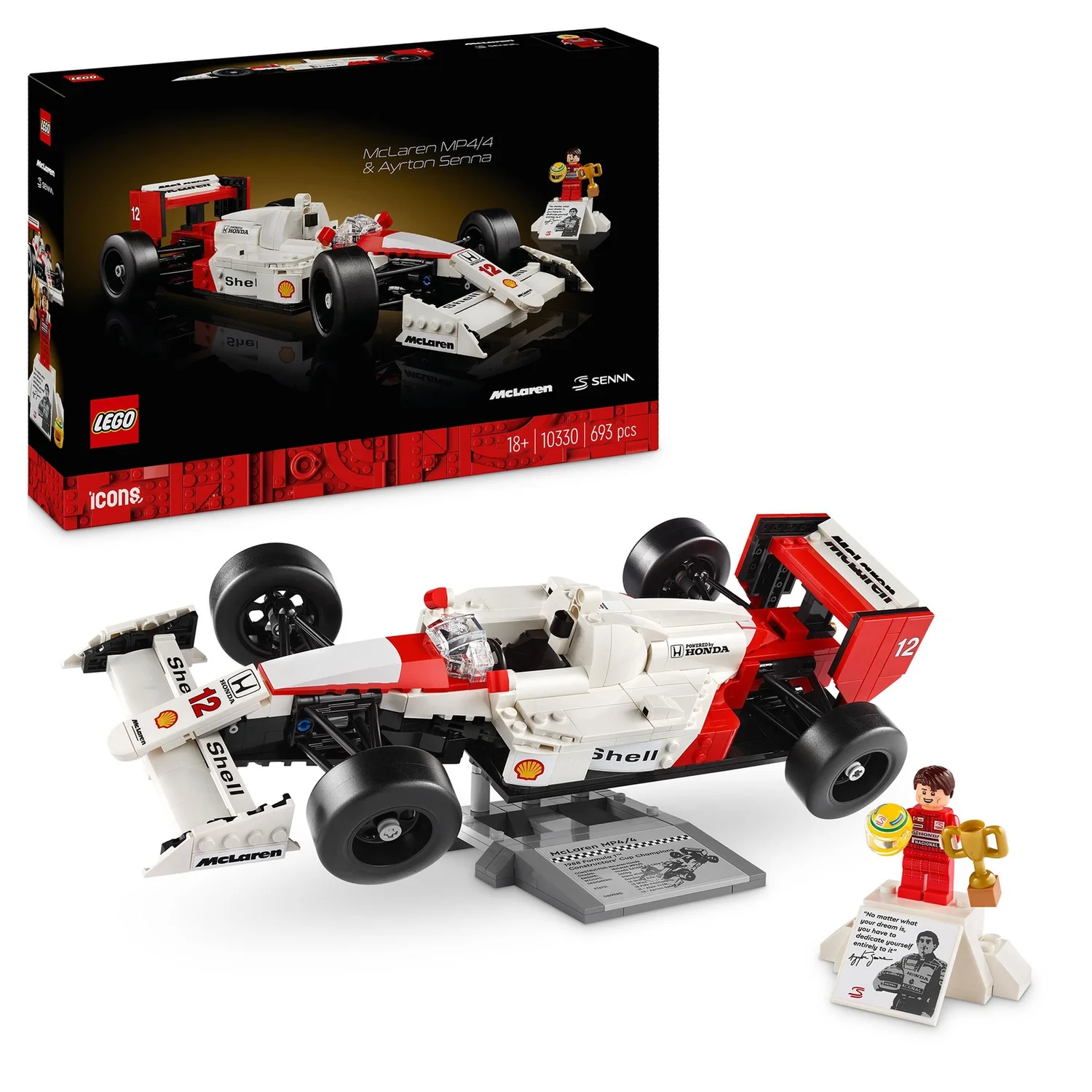 LEGO Icons McLaren MP4/4 & Ayrton Senna Set for Adults 10330