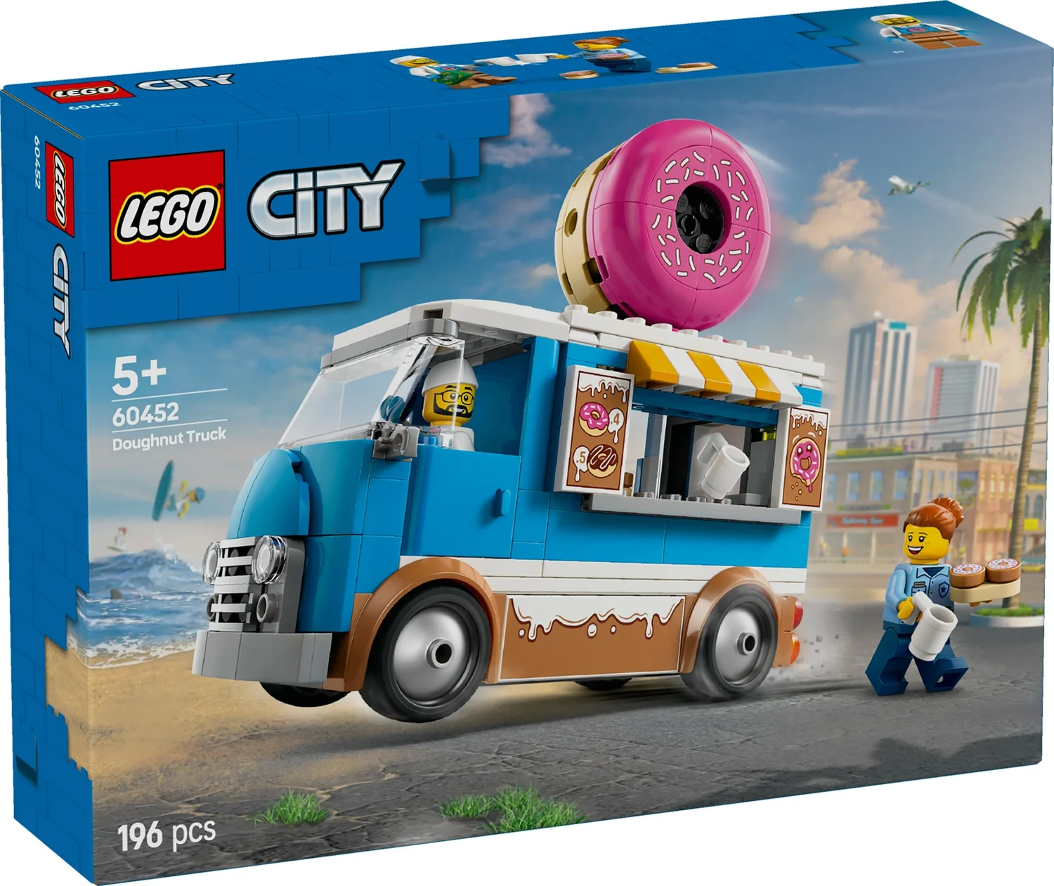 LEGO City Doughnut Truck Toy, Set with 2 Minifigures 60452