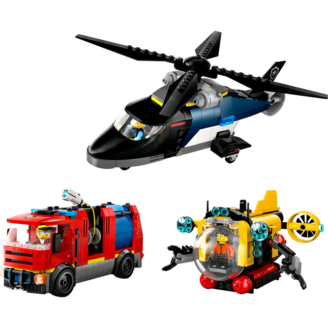 LEGO City - Helicopter Fire Truck & Submarine Remix