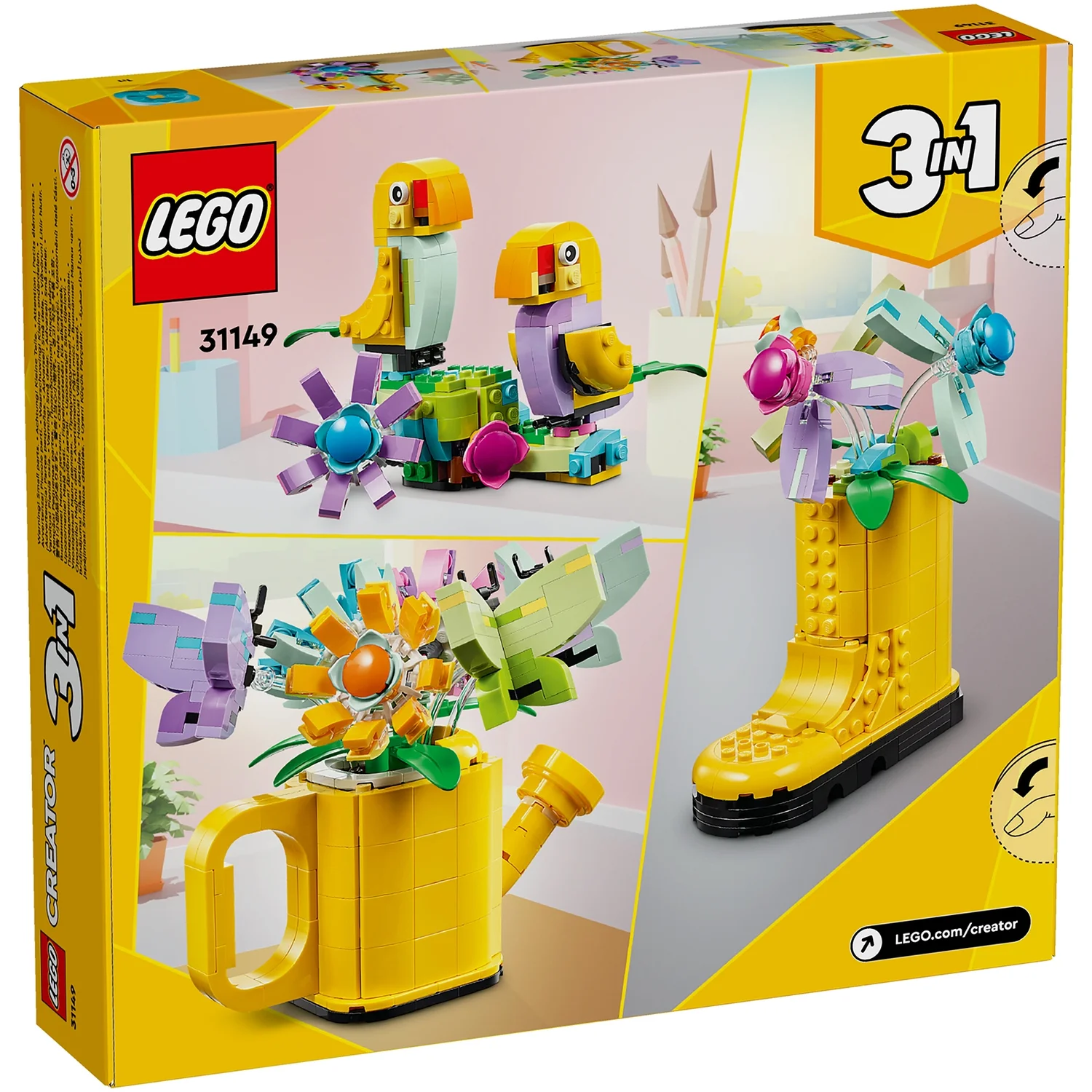 LEGO Creator 3in1 Flowers in Watering Can Nature Toys 31149