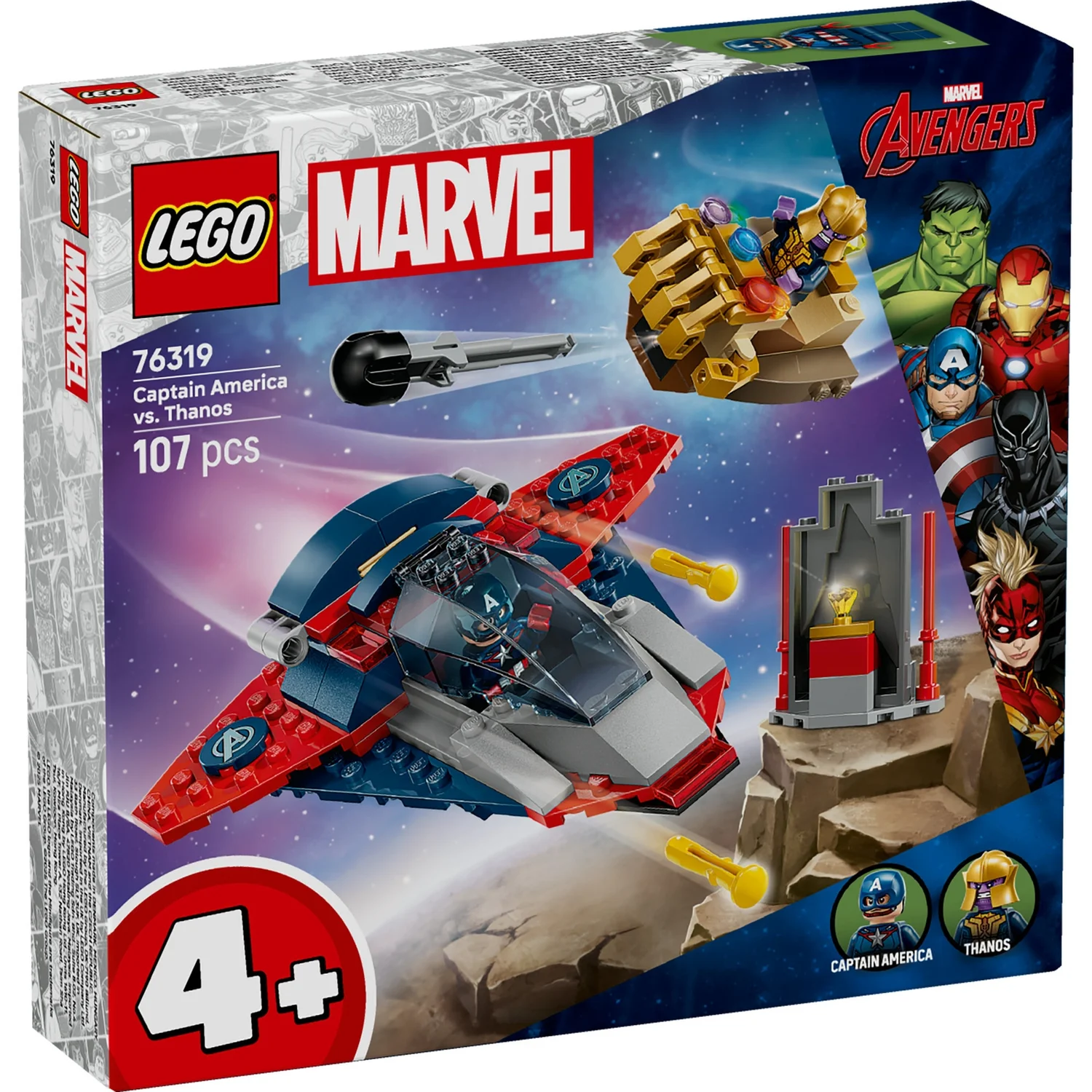 LEGO® | Marvel Captain America vs. Thanos, Super Hero Building Toy with Minifigures 76319